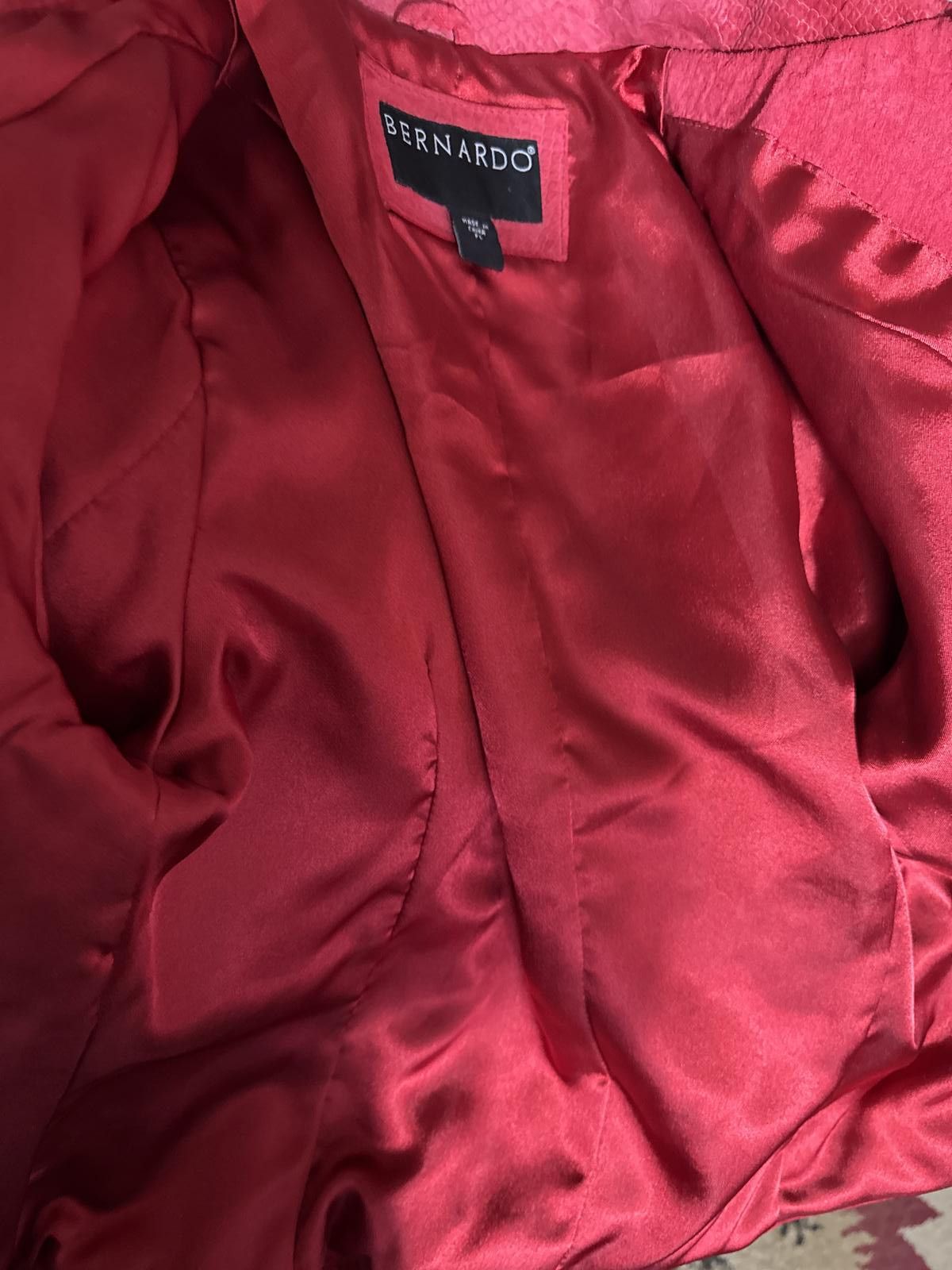 Bernhard Willhelm Bernardo - Red Leather Jacket with Texture - Petite Large Size L / US 10 / IT 46 - 8 Thumbnail