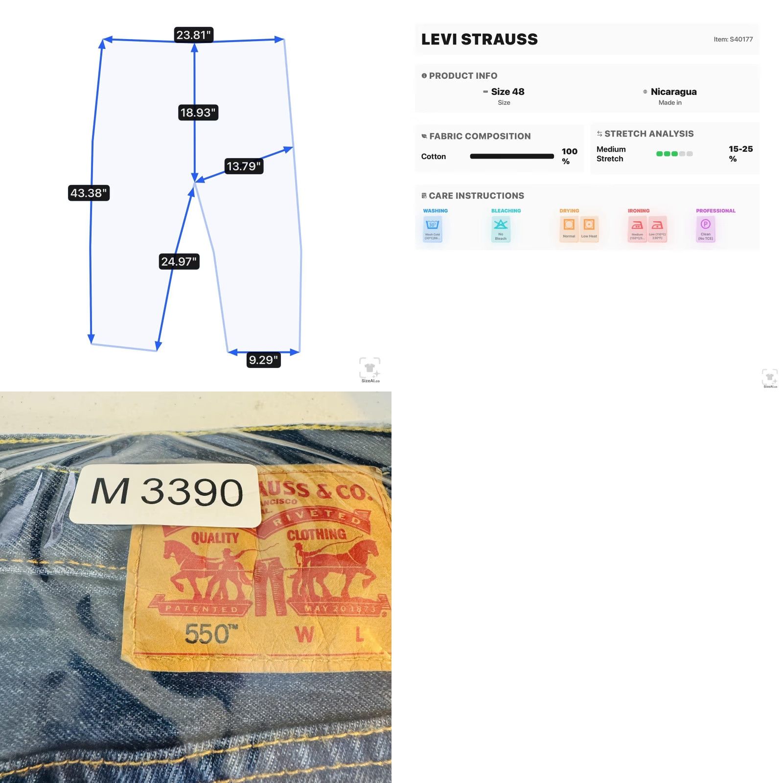 Levi's Levi's 550 Jeans Mens 48x29 Blue Medium Wash Relaxed Tapered Denim Zip Fly Jeans Boys Mens Womens Size US 32 / EU 48 - 9 Thumbnail