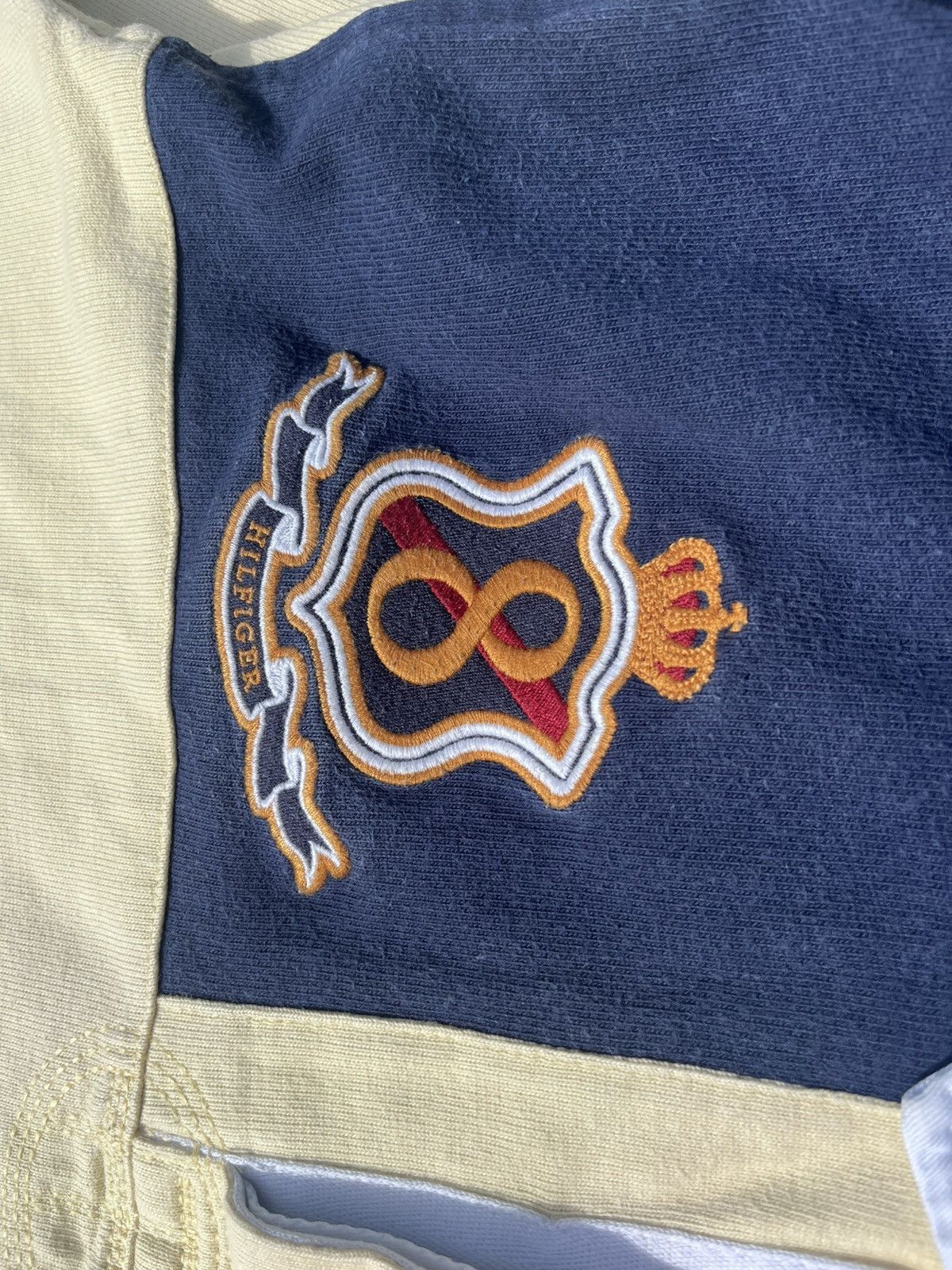 Tommy Hilfiger Tommy Hilfiger Rugby Shirt Crest 90s Navy Beige Size US L / EU 52-54 / 3 - 3 Thumbnail