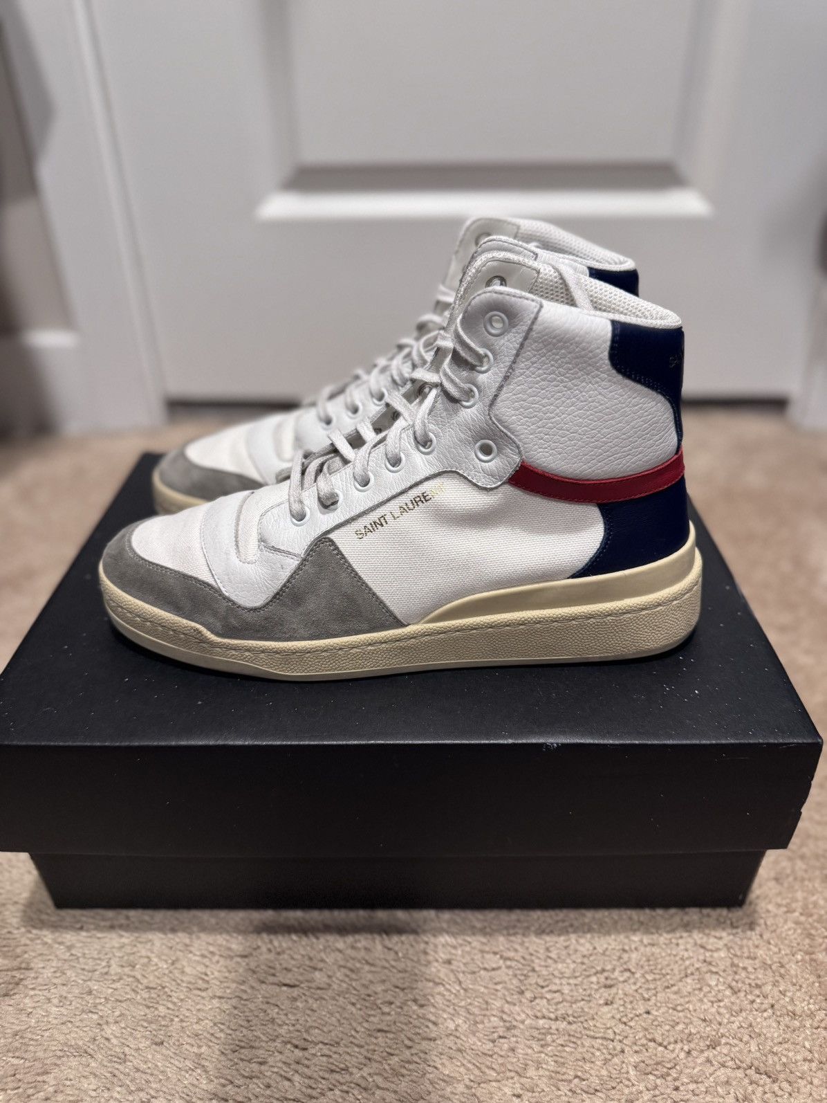 Saint Laurent Paris Saint Laurent High Top Trainers Size US 8.5 / EU 41-42 - 2 Thumbnail