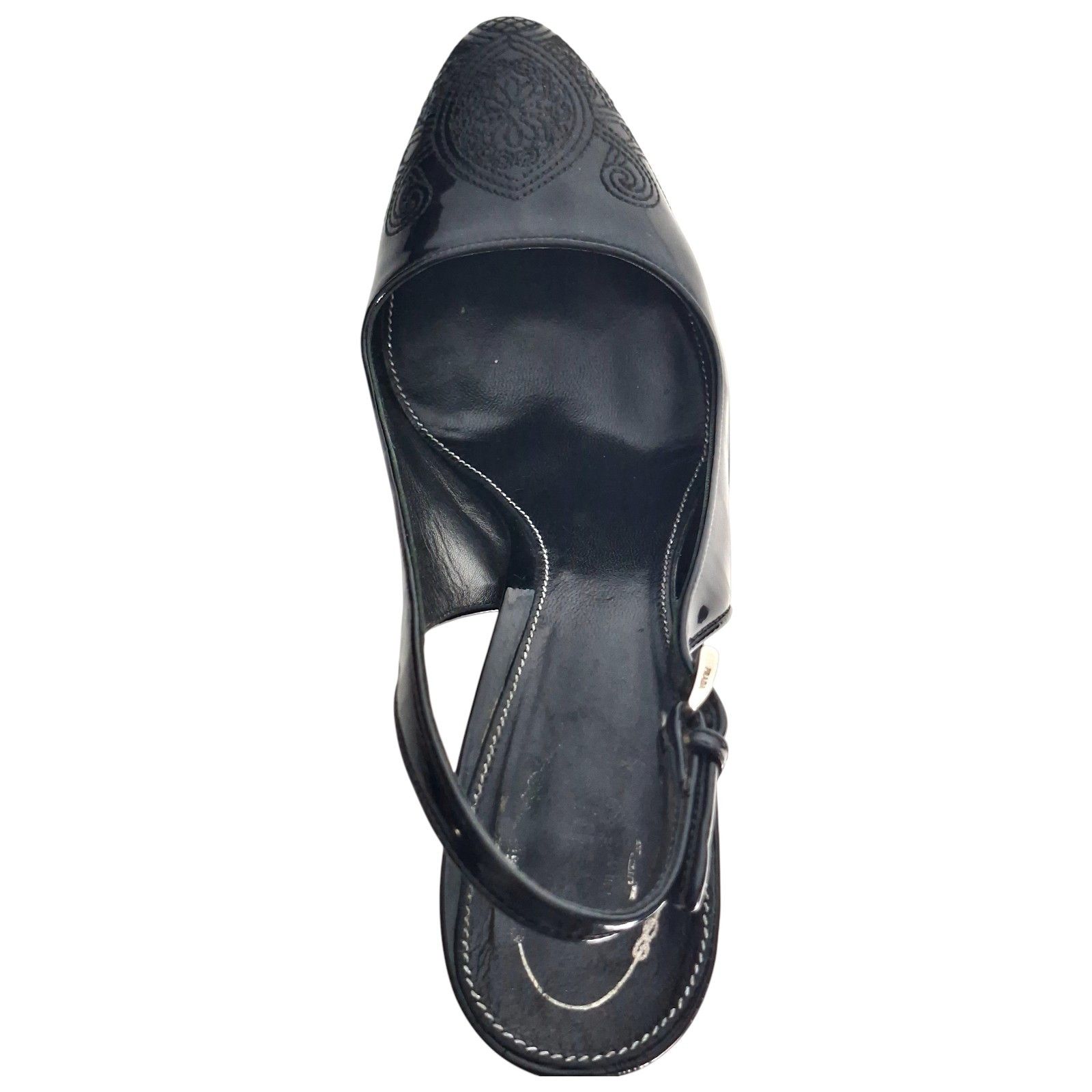 Prada Prada Patent Leather Slingback Platform Pumps Embroidered Size US 9.5 / IT 39.5 - 8 Thumbnail