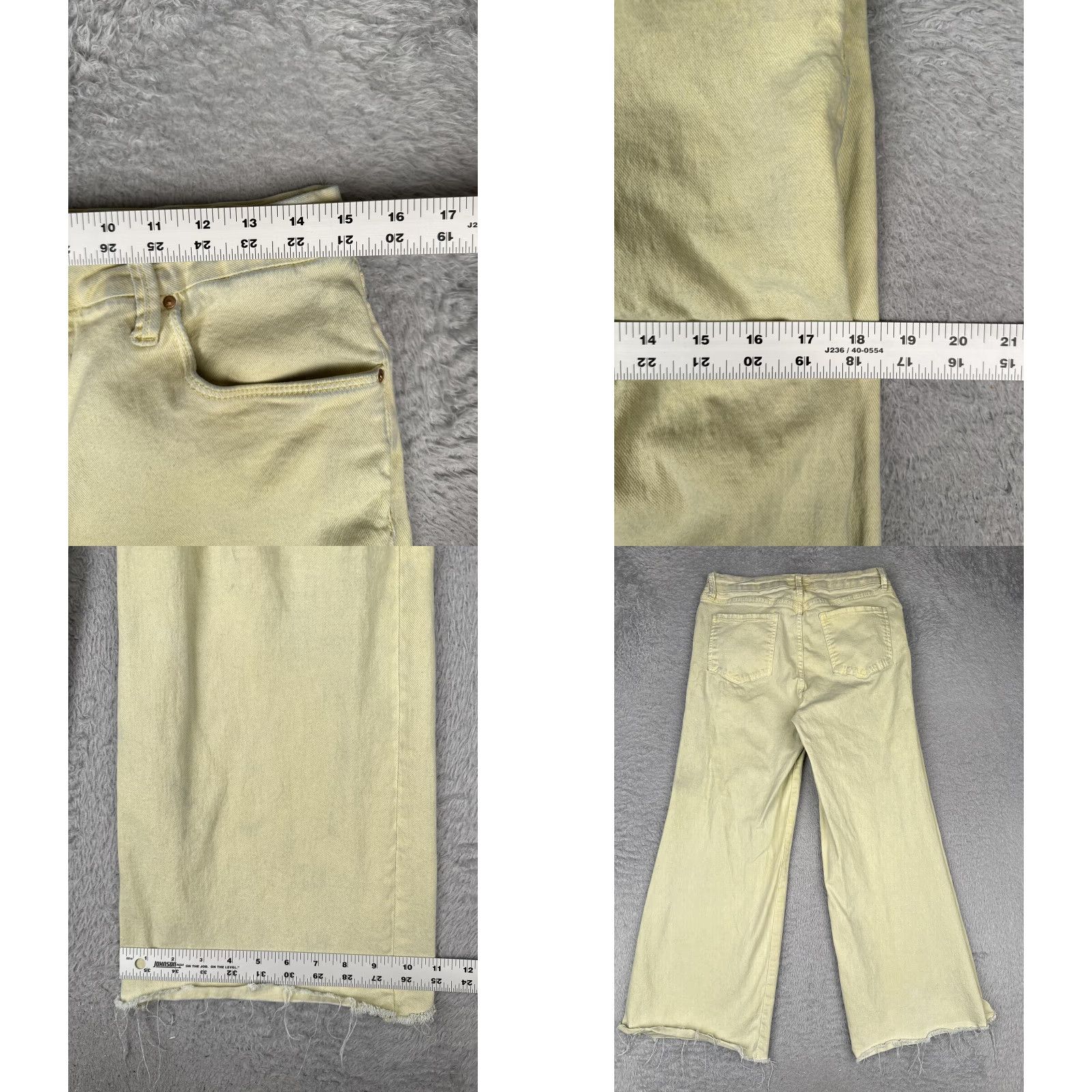Vintage KUT From The Kloth Meg Jeans Wide Leg Womens 10 Yellow High Rise Stretch 29x28 Size 32" / US 10 / IT 46 - 9 Thumbnail