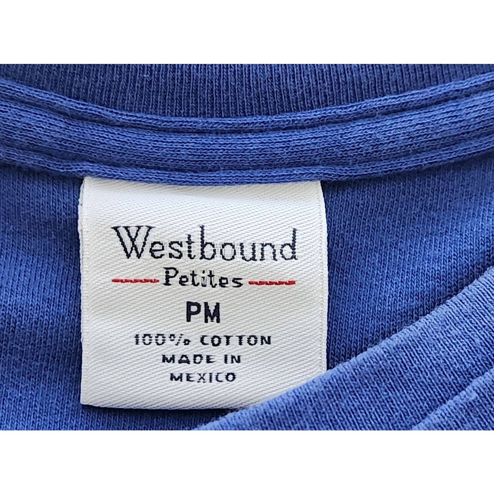 Other Westbound Petites Blue Crew Neck Short Sleeve Top PM Soft Size M / US 6-8 / IT 42-44 - 4 Thumbnail
