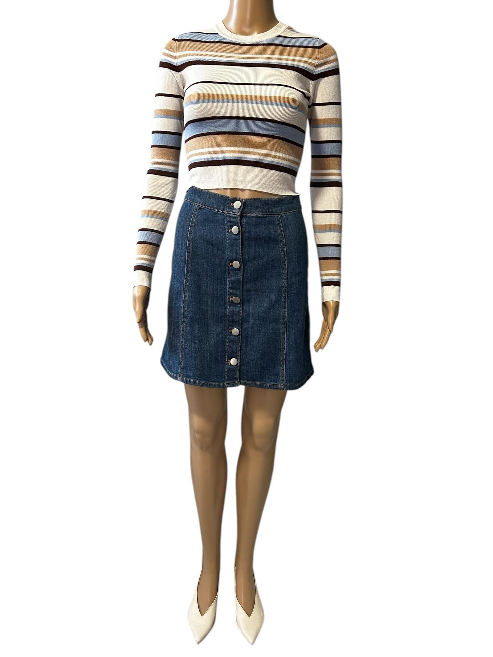 Designer Garage Trendy Striped Knit Top Size XS / US 0-2 / IT 36-38 - 1 Thumbnail