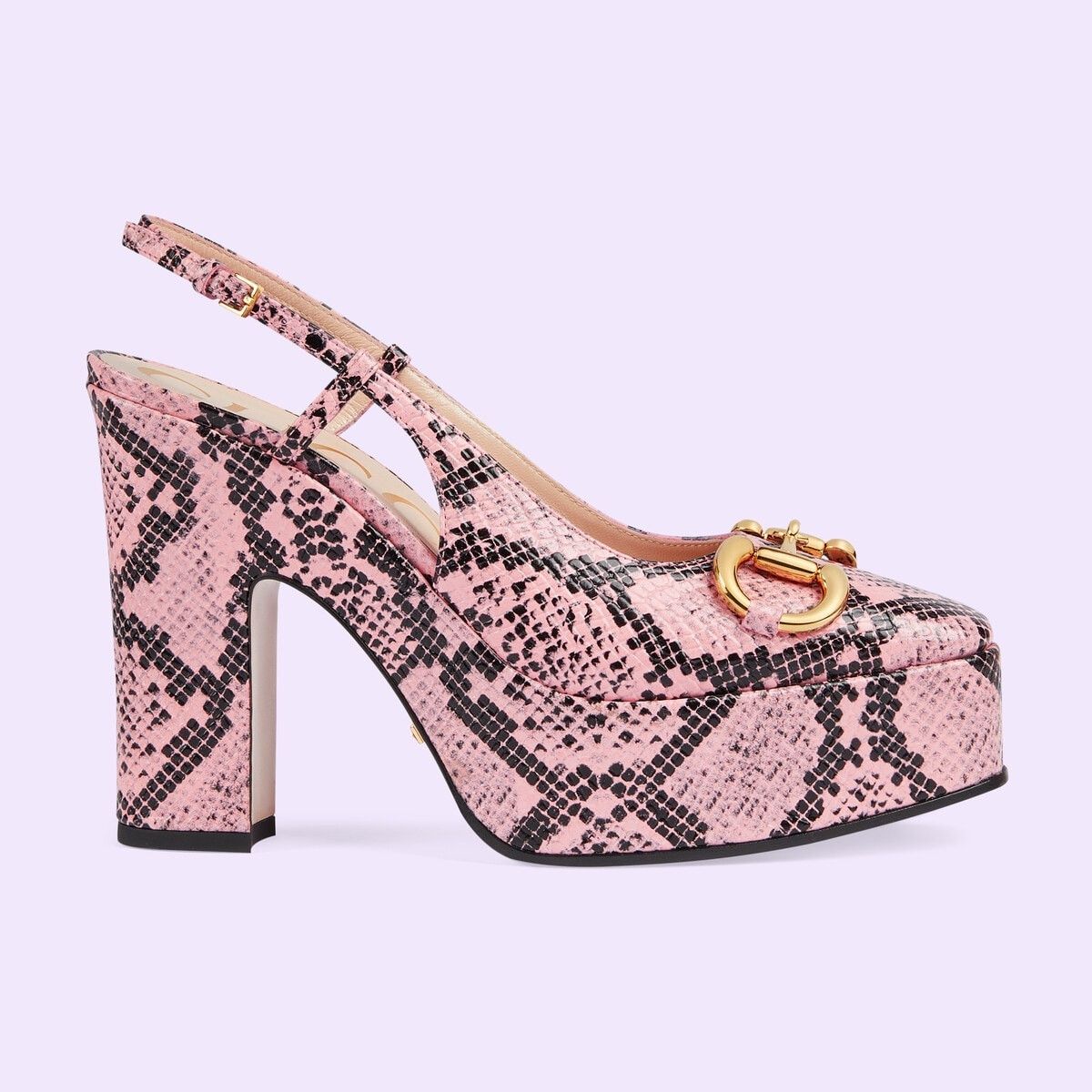 o1s1wg110225 Python Print High Heels Pumps in Pink/Black
