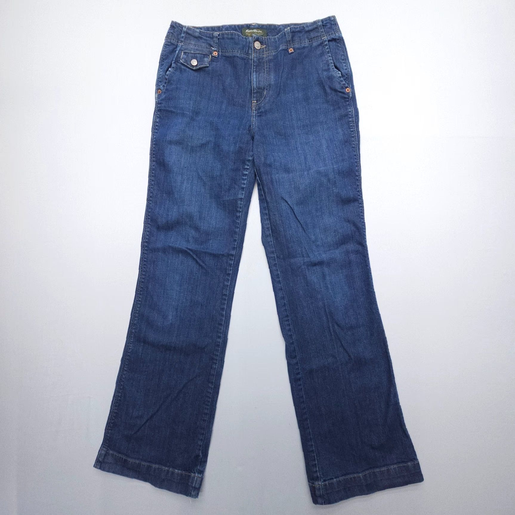 Eddie Bauer VINTAGE Eddie Bauer Jeans 8 Tall Mid Rise Straight Dark Wash 90s Bohemian Women's Jeans Size 30" / US 8 / IT 44 - 2 Thumbnail