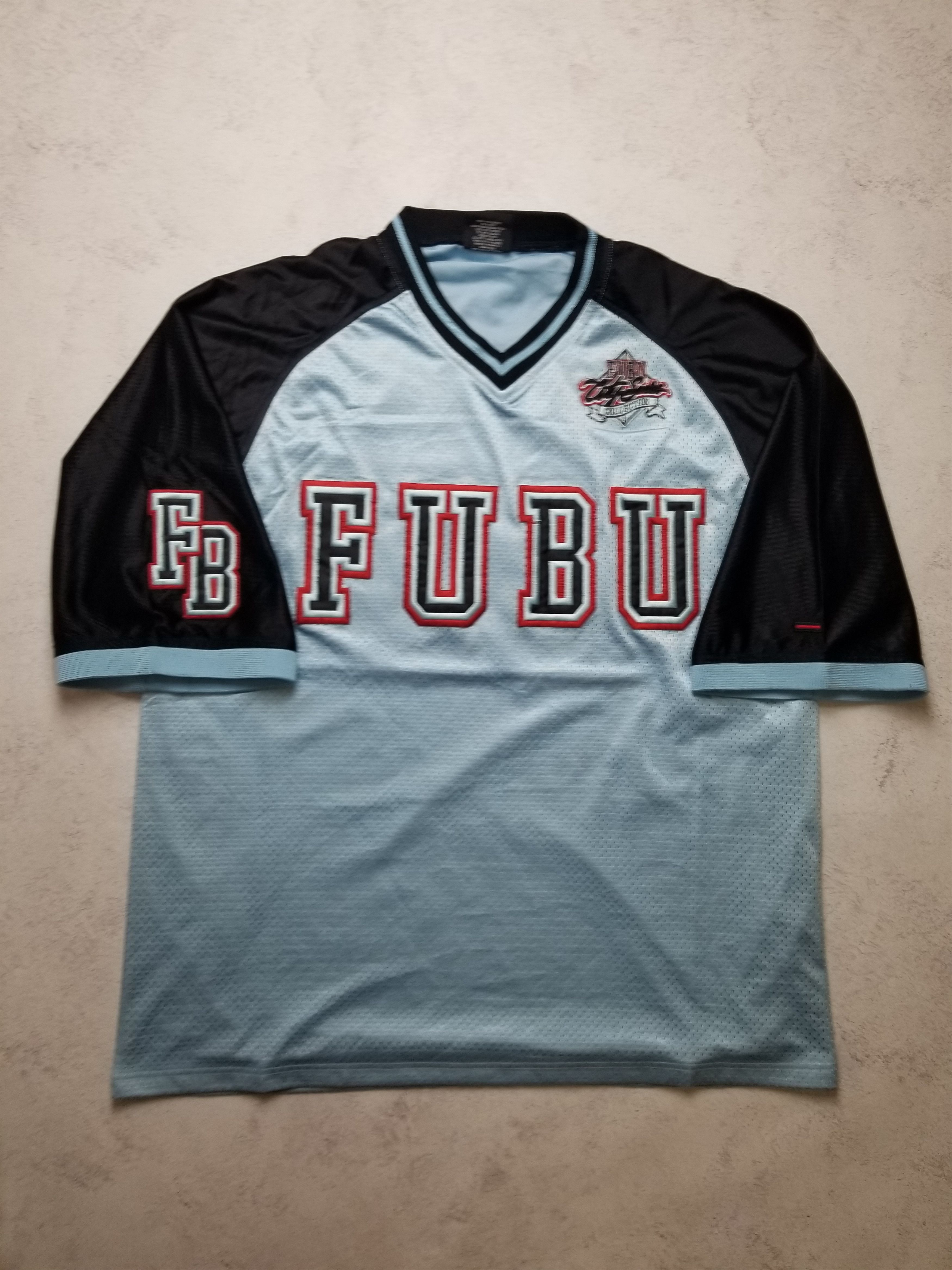 Fubu Vintage FUBU 05 Rap Hip Hop Retro Y2K Blue Jersey Size US L / EU 52-54 / 3 - 3 Thumbnail