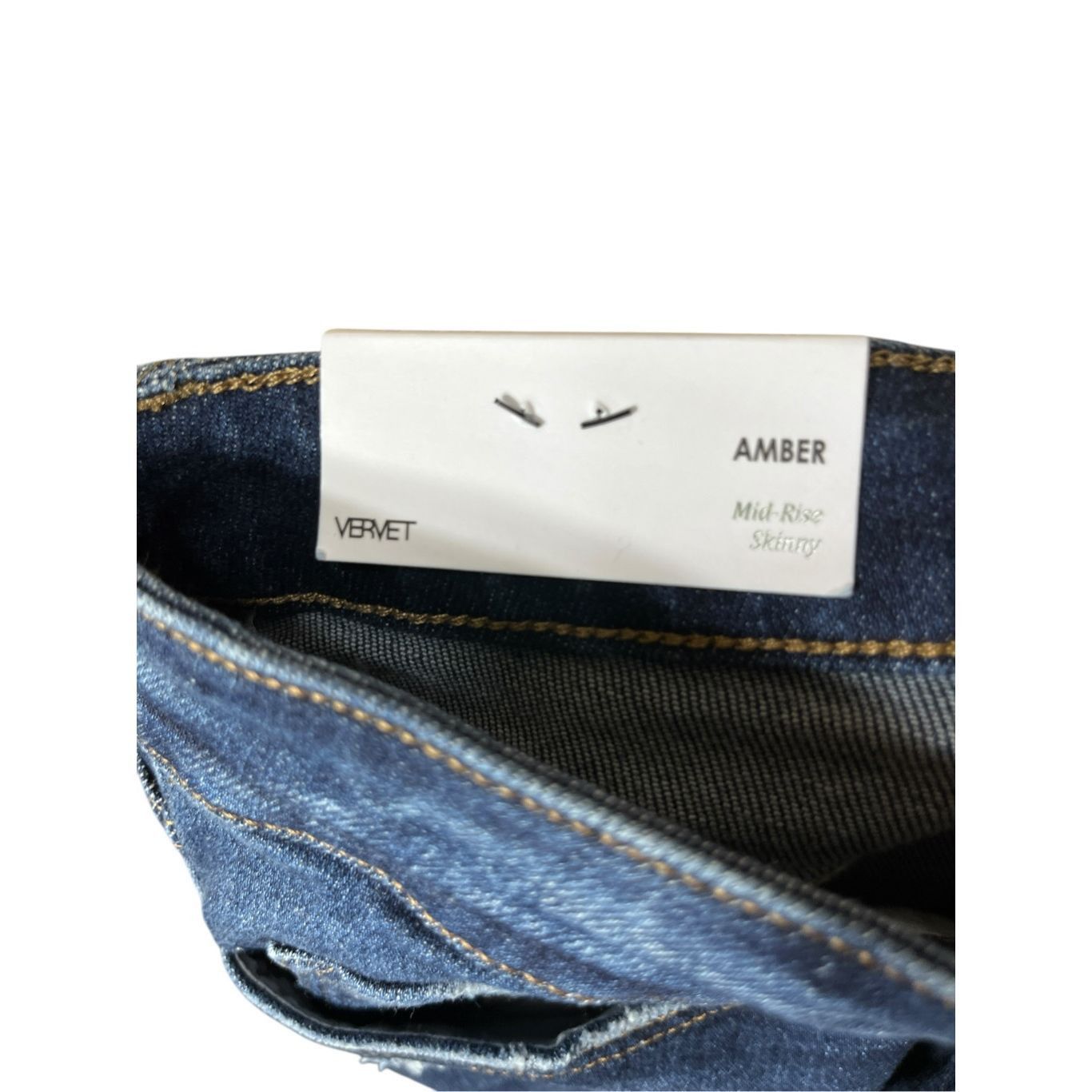 Other Vervet Amber Mid Rise Skinny Jeans Dark Wash size 32 NWT Size 32" / US 10 / IT 46 - 7 Thumbnail