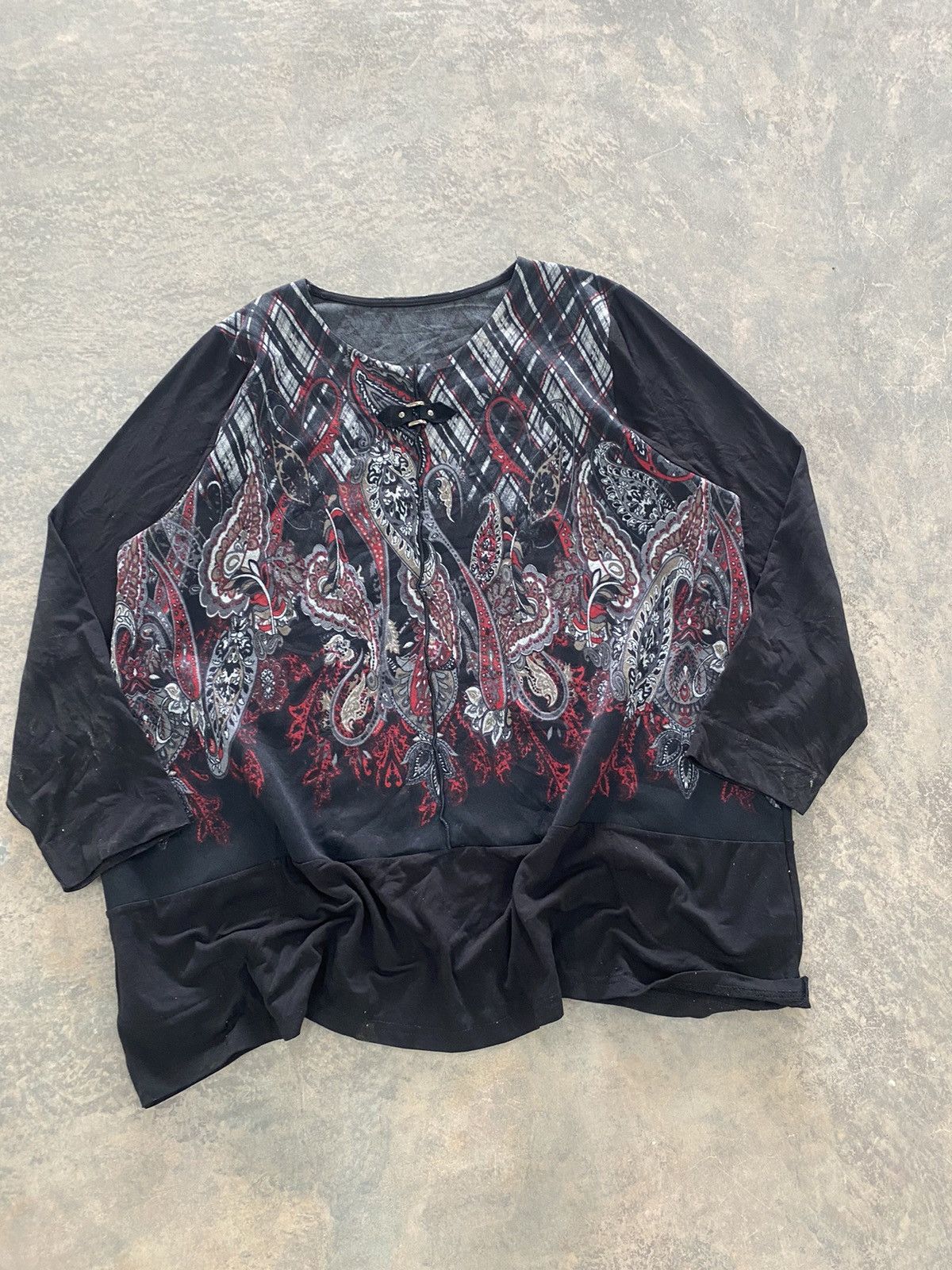 Hysteric Glamour × Japanese Brand × Le Grande Bleu (L.G.B.) PUNK STYLE PAISLEY KNIT SHIRT LS GRUNGE LGB 90s Size US M / EU 48-50 / 2 - 2 Thumbnail