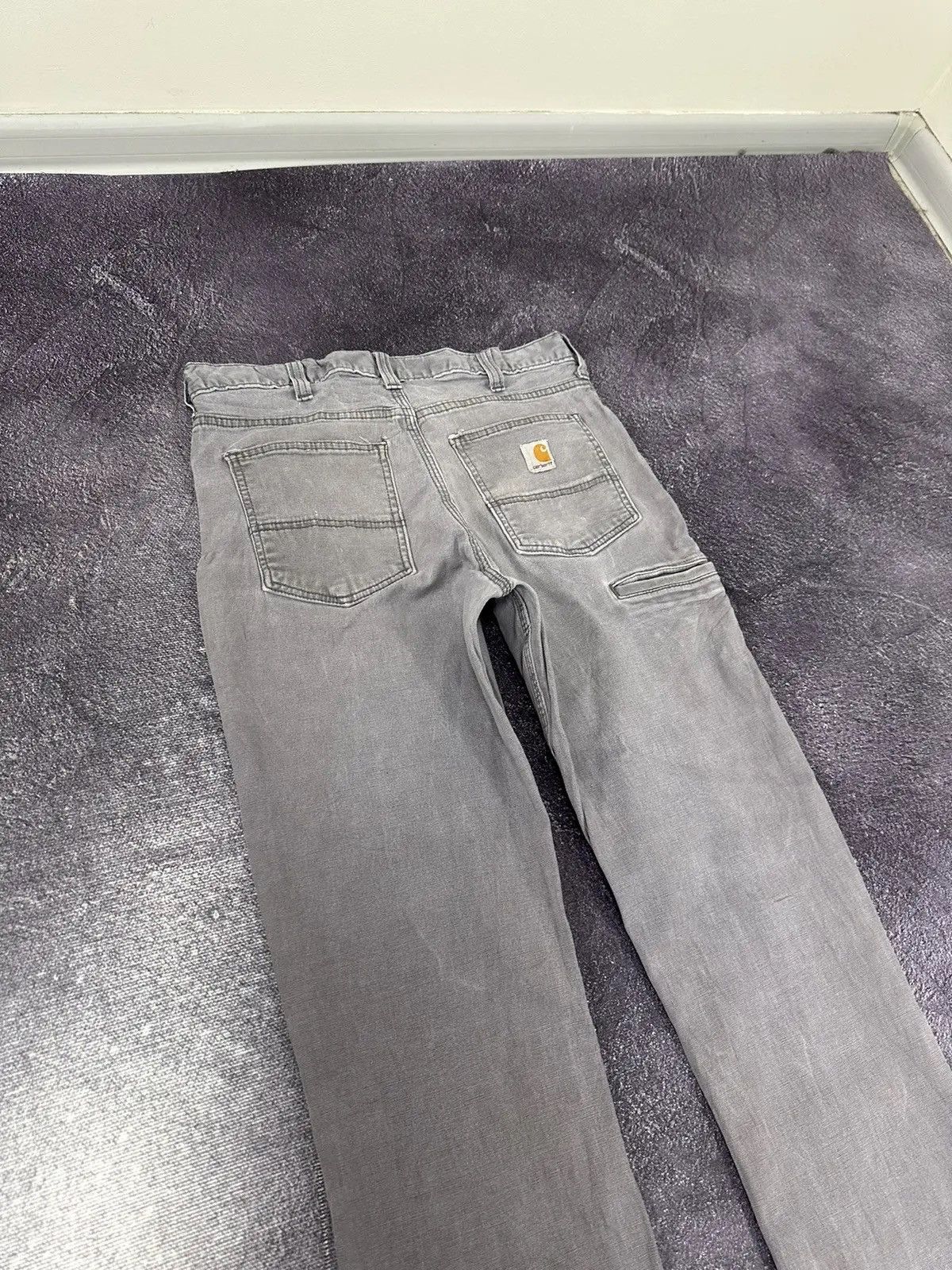 Carhartt × Vintage Vintage Carhartt USA Gray Denim Work Hype Pants Jeans Size US 33 - 5 Thumbnail