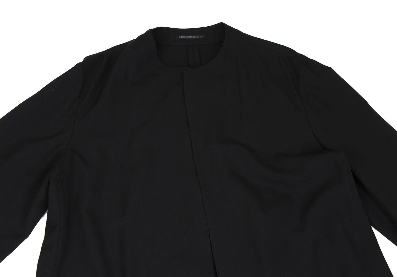 Yohji Yamamoto Yohji Yamamoto Wool Gabardine No-Collar Coat Size US XL / EU 56 / 4 - 2 Thumbnail