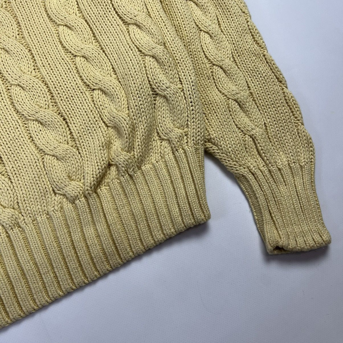 Polo Ralph Lauren × Vintage Vintage 90s Ralph Lauren cable heavy knit crew neck sweater Size US L / EU 52-54 / 3 - 2 Thumbnail