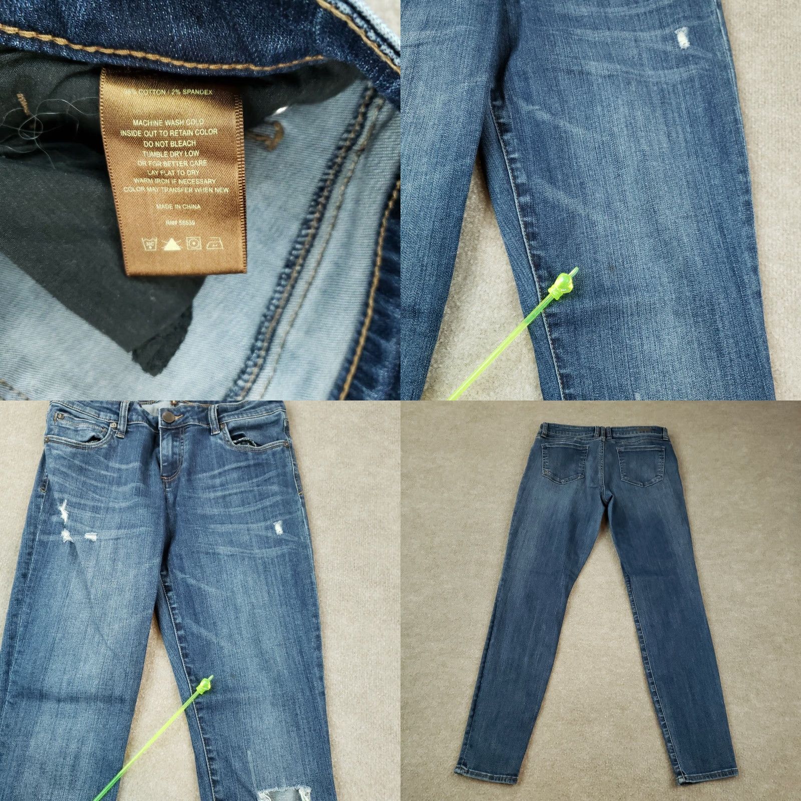 Vintage KUT Jeans Womens Size 8 Extra Large 32x30 Blue Denim Skinny Leg Stretch Casual Size 30" / US 8 / IT 44 - 8 Thumbnail