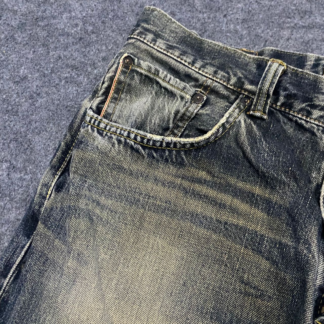 Edwin Vintage Edwin 505 Selvegde Redline Distressed Denim Size US 33 - 10 Thumbnail
