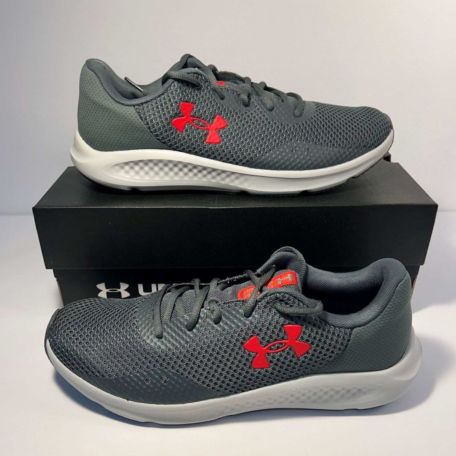 Under Armour Under Armour Charged Pursuit 3 Size 11 Gray/Red 3024878-108 Size US 11 / EU 44 - 2 Thumbnail