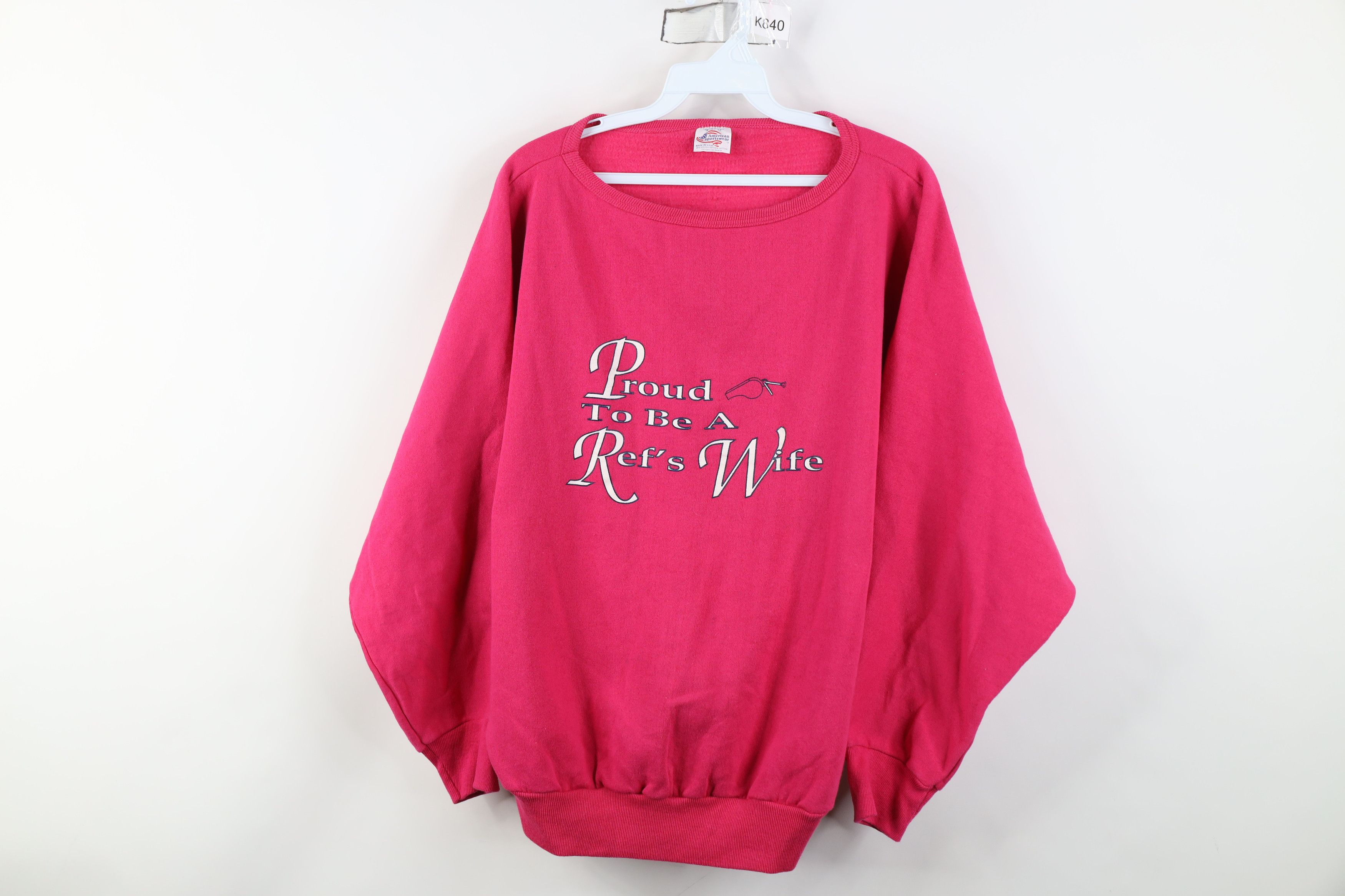 Vintage Vintage 80s Proud To Be A Refs Referee Wife Sweatshirt USA Size ONE SIZE - 1 Thumbnail