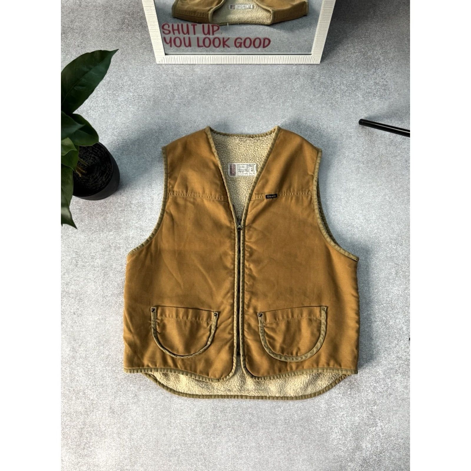 Diesel VINTAGE Diesel Vest Shirt Men L Beige Canvas 90s Workwear Casual Military Retro City Style 90s Mens Size US L / EU 52-54 / 3 - 2 Thumbnail