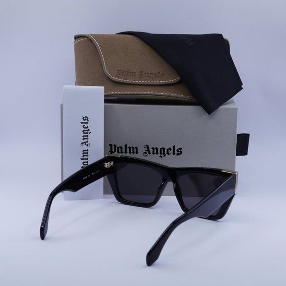 Palm Angels Palm Angels PERI099 HOLLYWOOD 1007 Sunglasses Black Cat Eye Size ONE SIZE - 11 Thumbnail