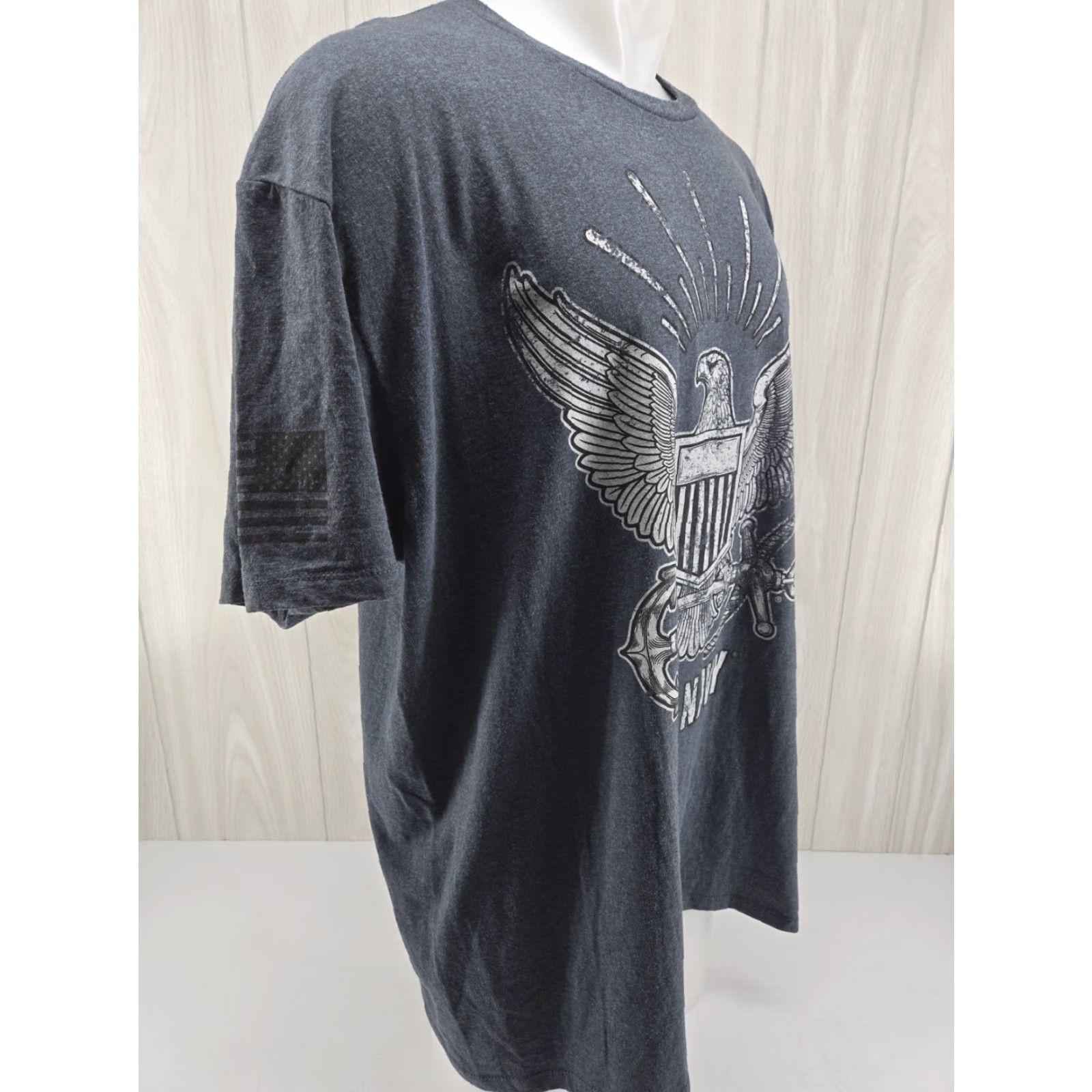 Vintage BattleSpace 7.62 Design US Navy Men's T Shirt Gray 2XL Short Sleeve Crew Neck Cotton Logo Military Patriotic USA/Grey Size US XXL / EU 58 / 5 - 7 Thumbnail