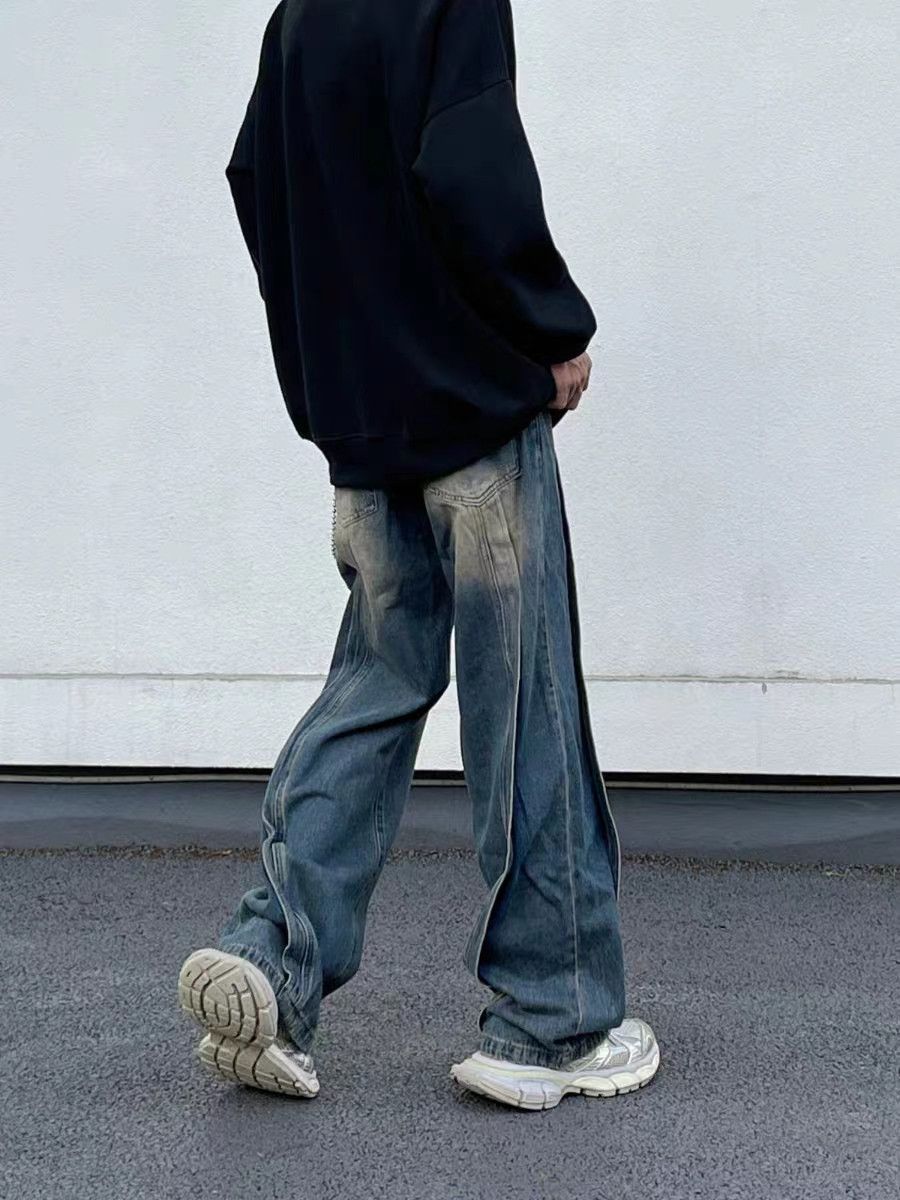 Japanese Brand × Jean Vintage draped washed distressed loose jeans Size US 34 / EU 50 - 4 Thumbnail