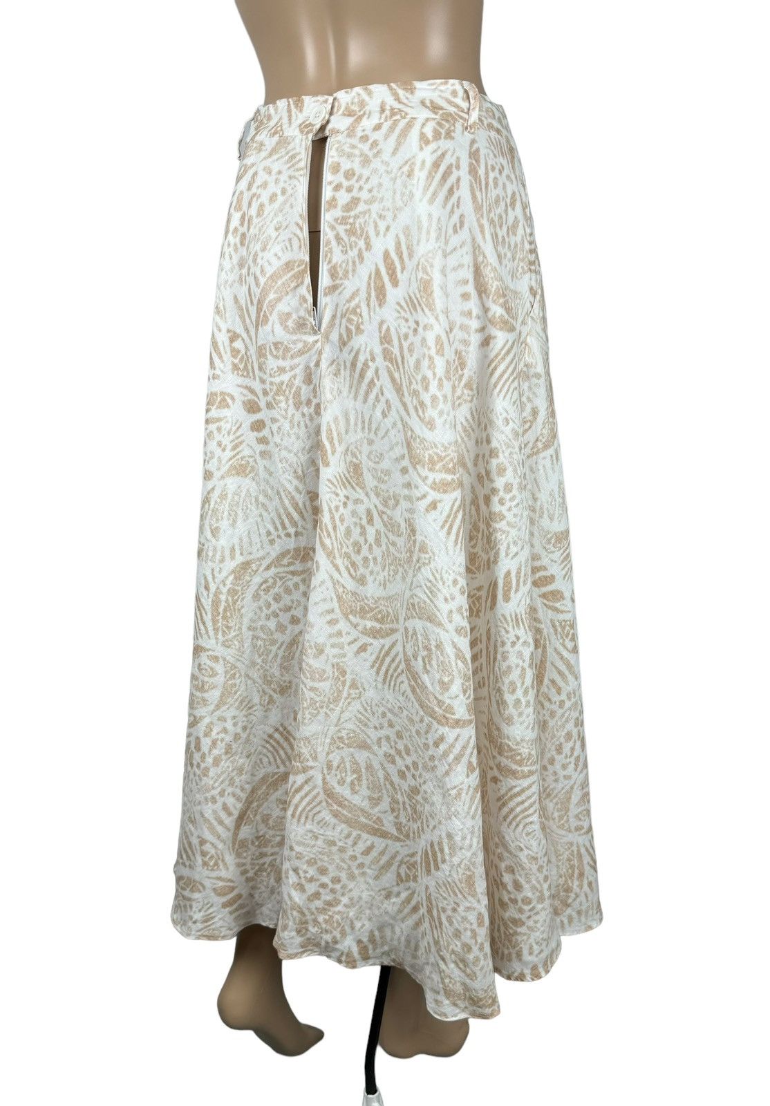 Designer Hemisphere Maxi Long Skirt Pleated Linen Printed size M Size 26" / US 2 / IT 38 - 7 Thumbnail