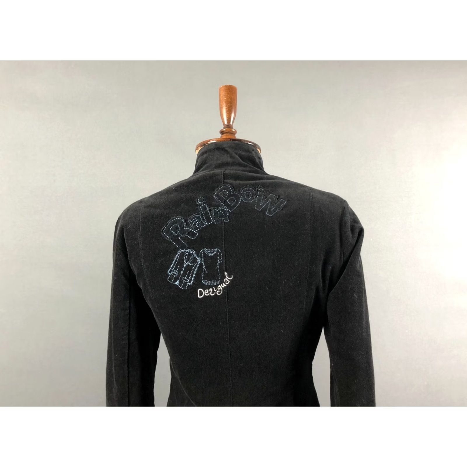 Desigual Desigual Women's Coat Black Cotton Single-Breasted 38 Embroidered Logo Pockets Branded Buttons Regular Fit Casual Overcoat Size XS / US 0-2 / IT 36-38 - 4 Thumbnail