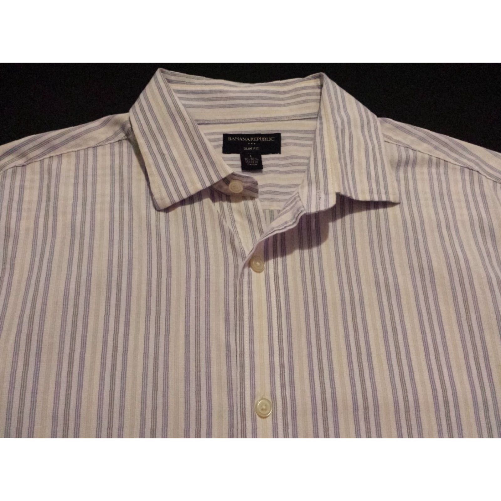 Banana Republic Banana Republic Mens Large Long Sleeve Button-Front Multicolor Striped Shirt Size US L / EU 52-54 / 3 - 2 Thumbnail