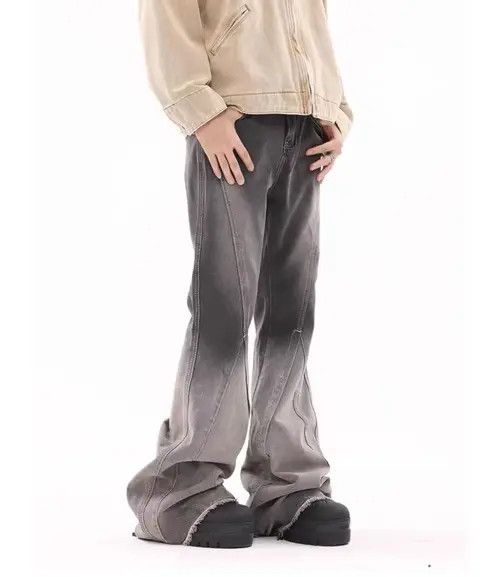 VIBE Vintage washed gradient raw edge draped micro-flare jeans Size US 30 / EU 46 - 6 Thumbnail