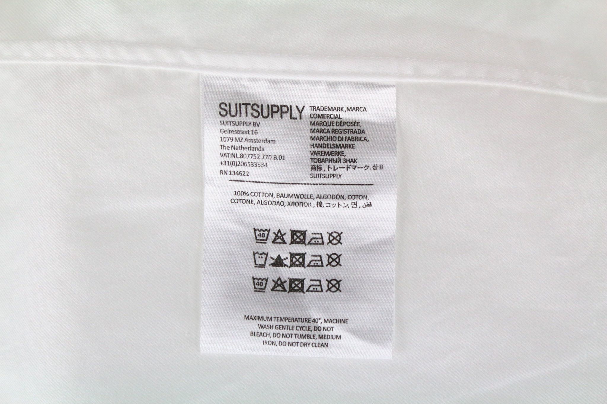 Suitsupply 42/16 1/2 Extra Slim White Cotton Cutaway 72674 Size 42R - 7 Thumbnail