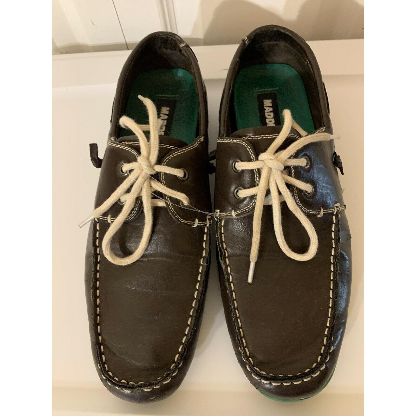 Madden NYC Madden "Gamer" Brown Leather Lined Boat Shoes Men’s Sz 10 Size US 10 / EU 43 - 1 Thumbnail