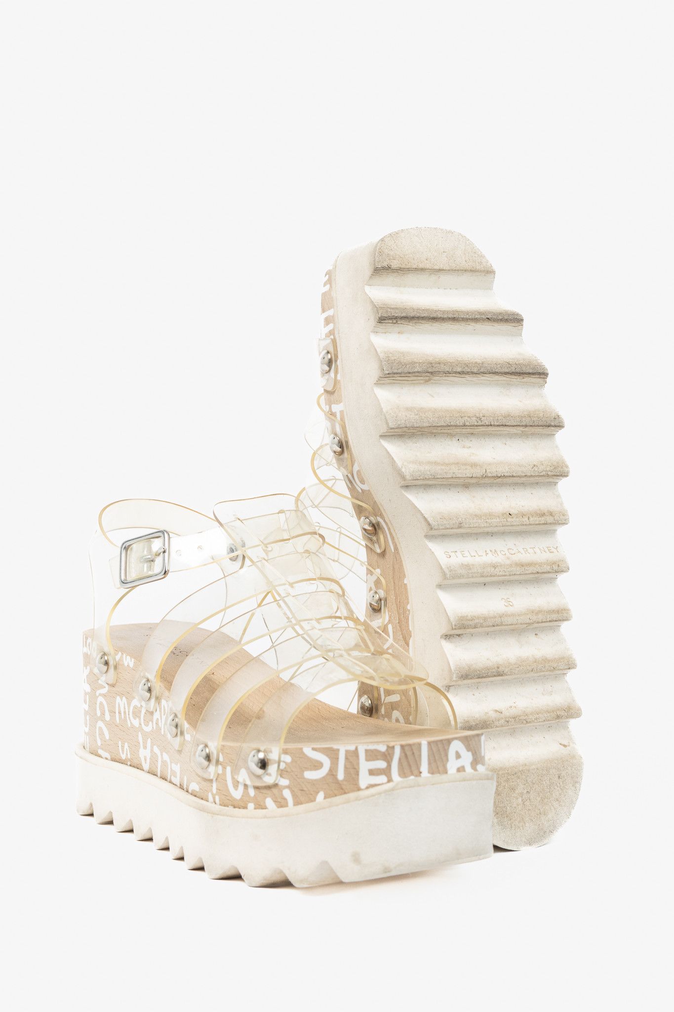 Stella McCartney Stella McCartney Elyse PVC Platform Wedge Fisherman Sandals Size US 5.5 / IT 35.5 - 4 Thumbnail