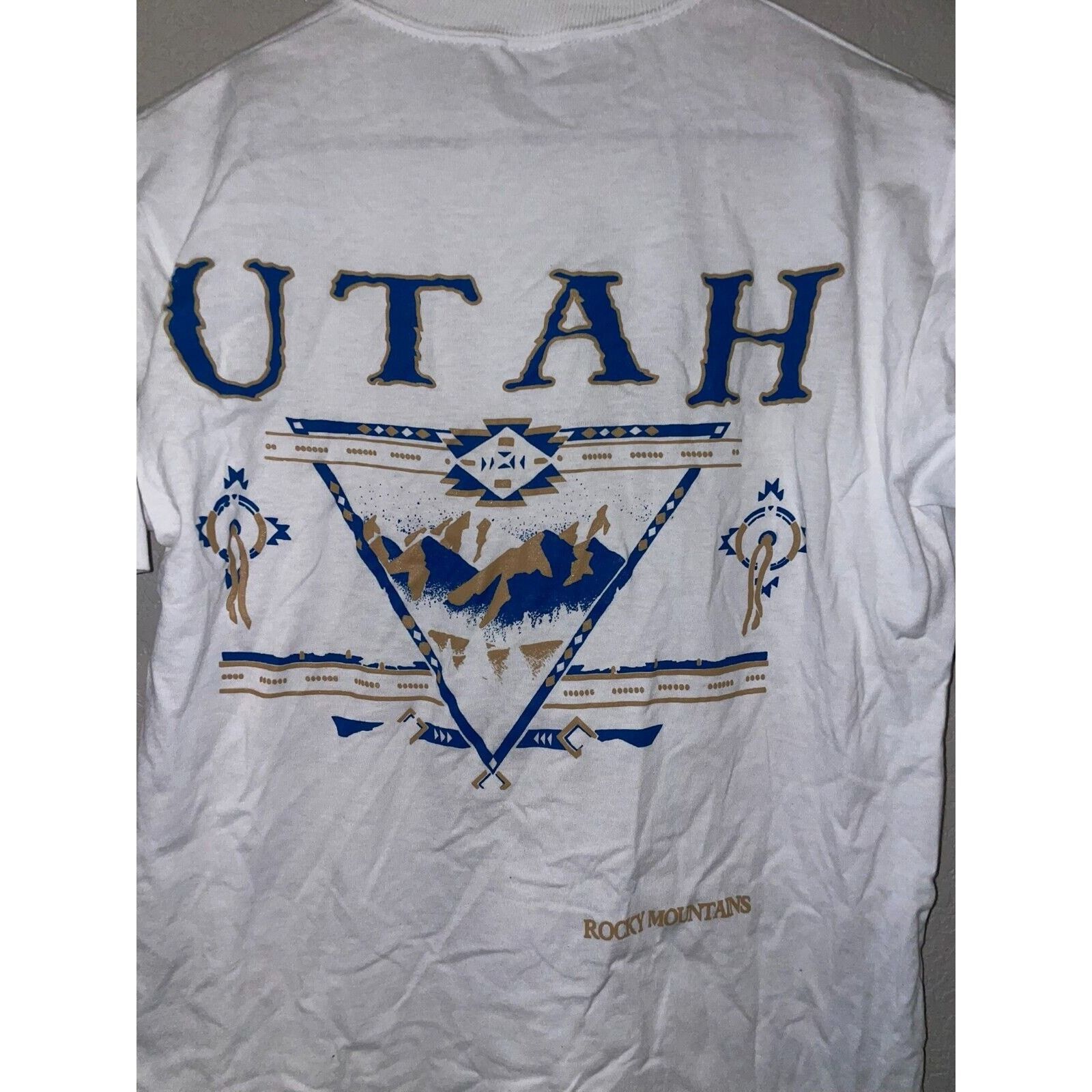 Jerzees Vintage Test Print Shirt Utah Mountain Nature White M Tee Size US M / EU 48-50 / 2 - 9 Thumbnail
