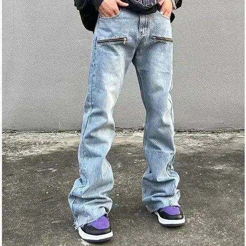 Other Retro Washed Blue Baggy Flare Jeans Size US 31 - 1 Thumbnail