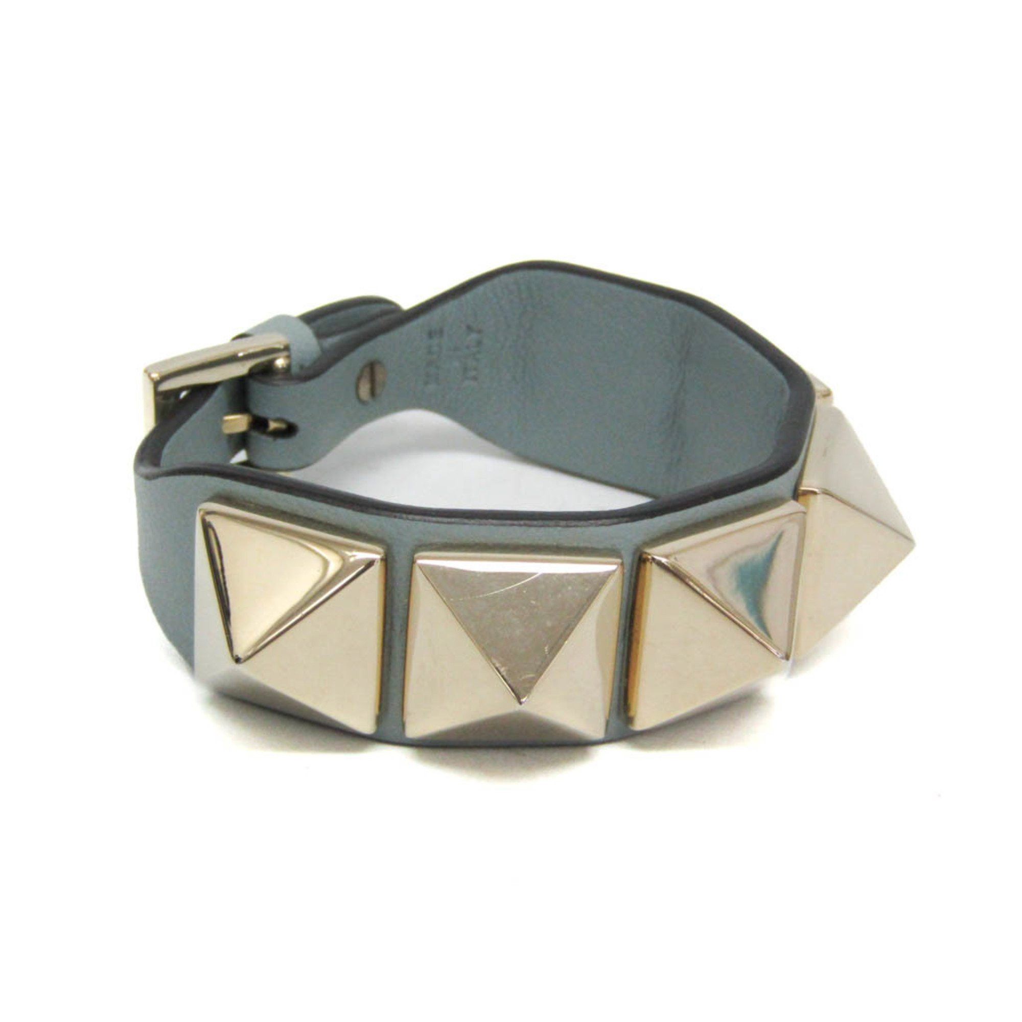 Valentino Valentino Studs Leather,Metal Charm Bracelet Blue Size ONE SIZE - 1 Thumbnail