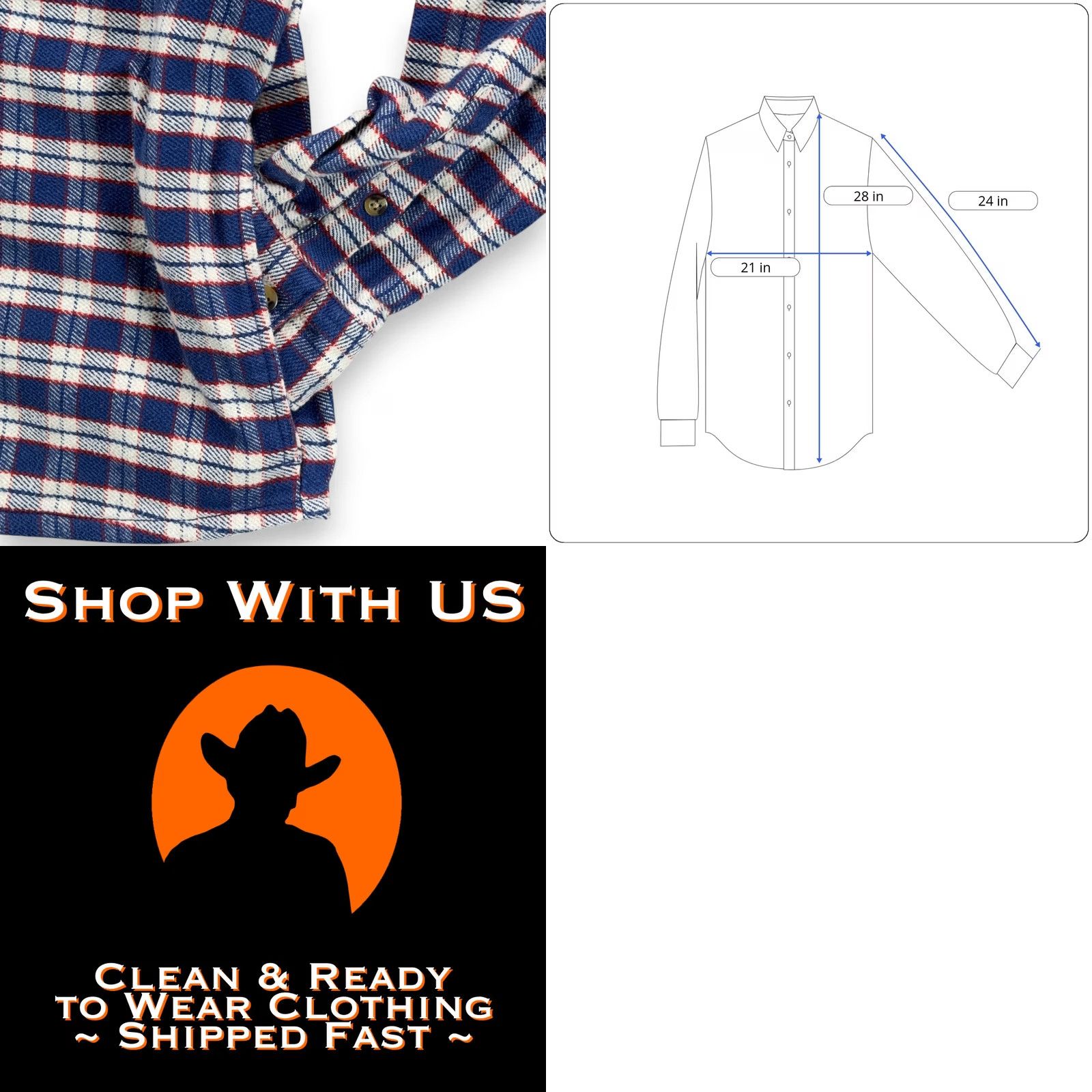 Lee Lee Shirt Plaid Flannel Shacket Workwear Pocket Button-Up Adult SMALL Blue White Red Size US S / EU 44-46 / 1 - 8 Thumbnail