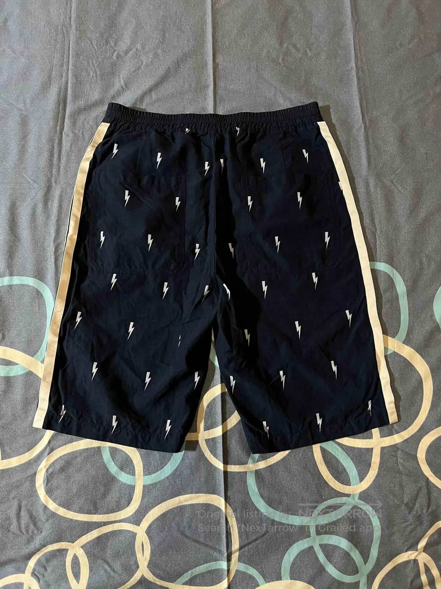 Neil Barrett Neil Barrett Lightning Trim Spliced Casual Shorts. Size US 32 / EU 48 - 3 Thumbnail