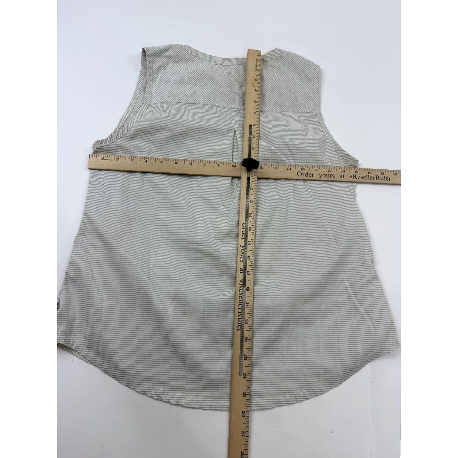 Toad&Co Toad&Co Blouse Womens Large Gray Stripe Sleeveless Button Front Casual Top Size L / US 10 / IT 46 - 6 Thumbnail