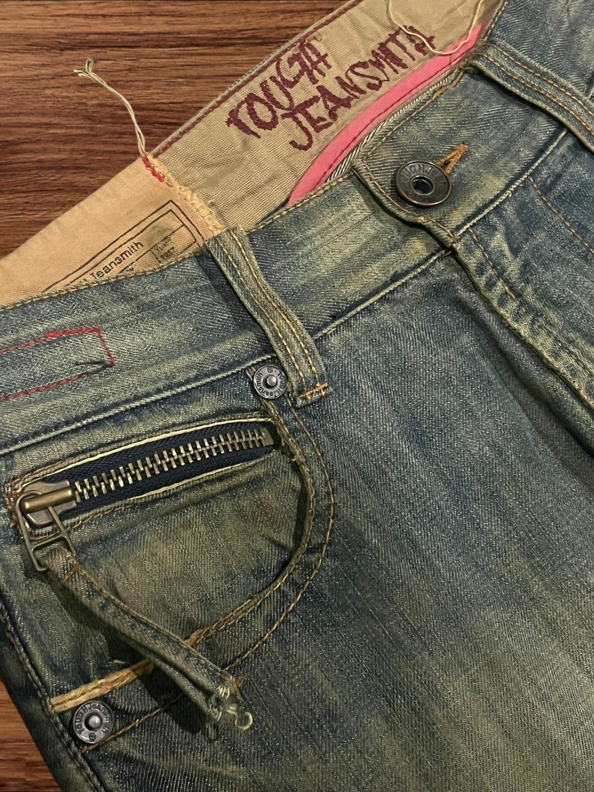 If Six Was Nine × Japanese Brand × Le Grande Bleu (L.G.B.) Japan Tough Jeans Smith Military Double Knee Distressed Jean Size US 32 / EU 48 - 5 Thumbnail