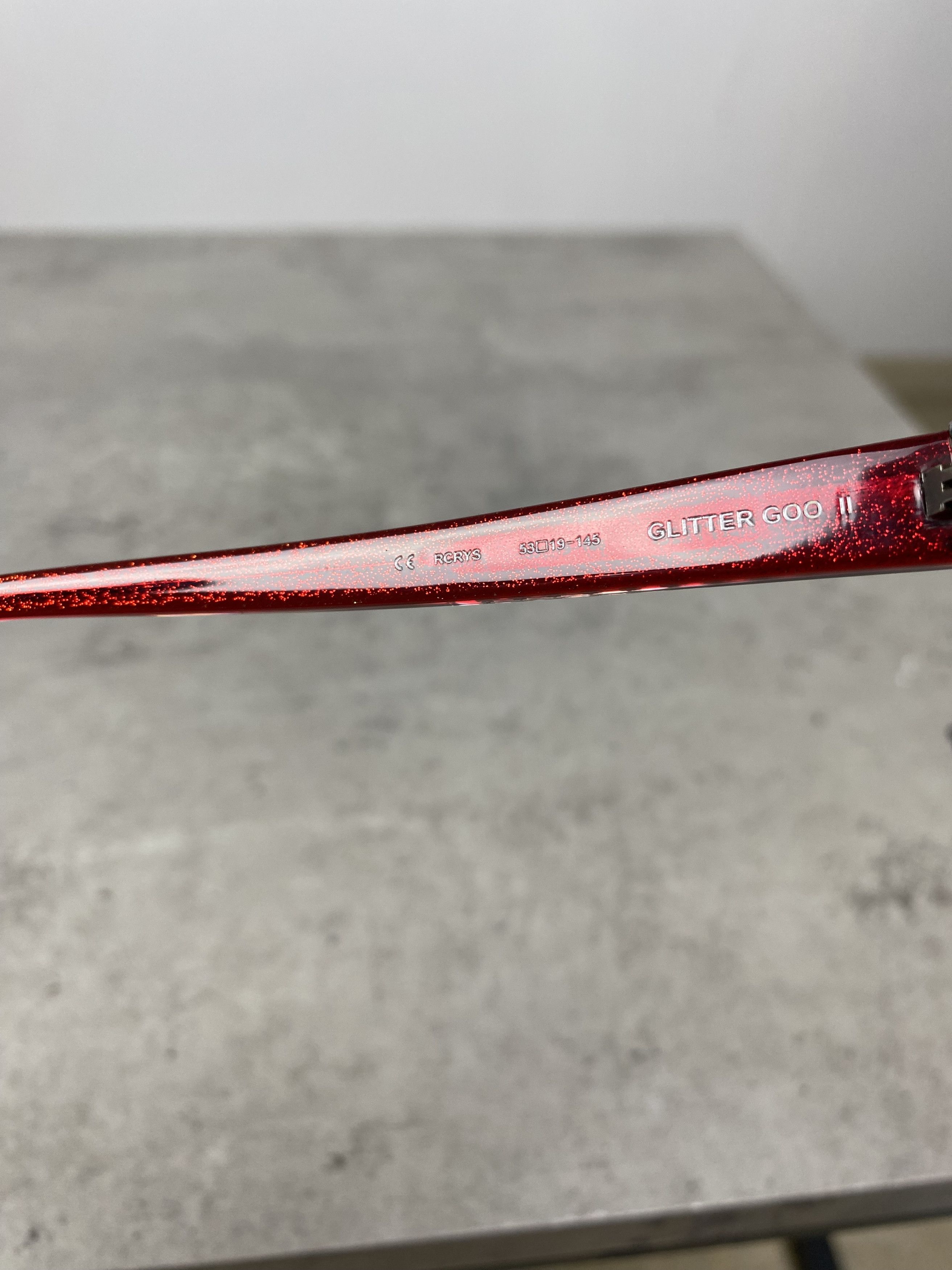 Chrome Hearts Chrome Hearts GLITTER GOO II RCRYS Sunglasses Red Size ONE SIZE - 9 Thumbnail