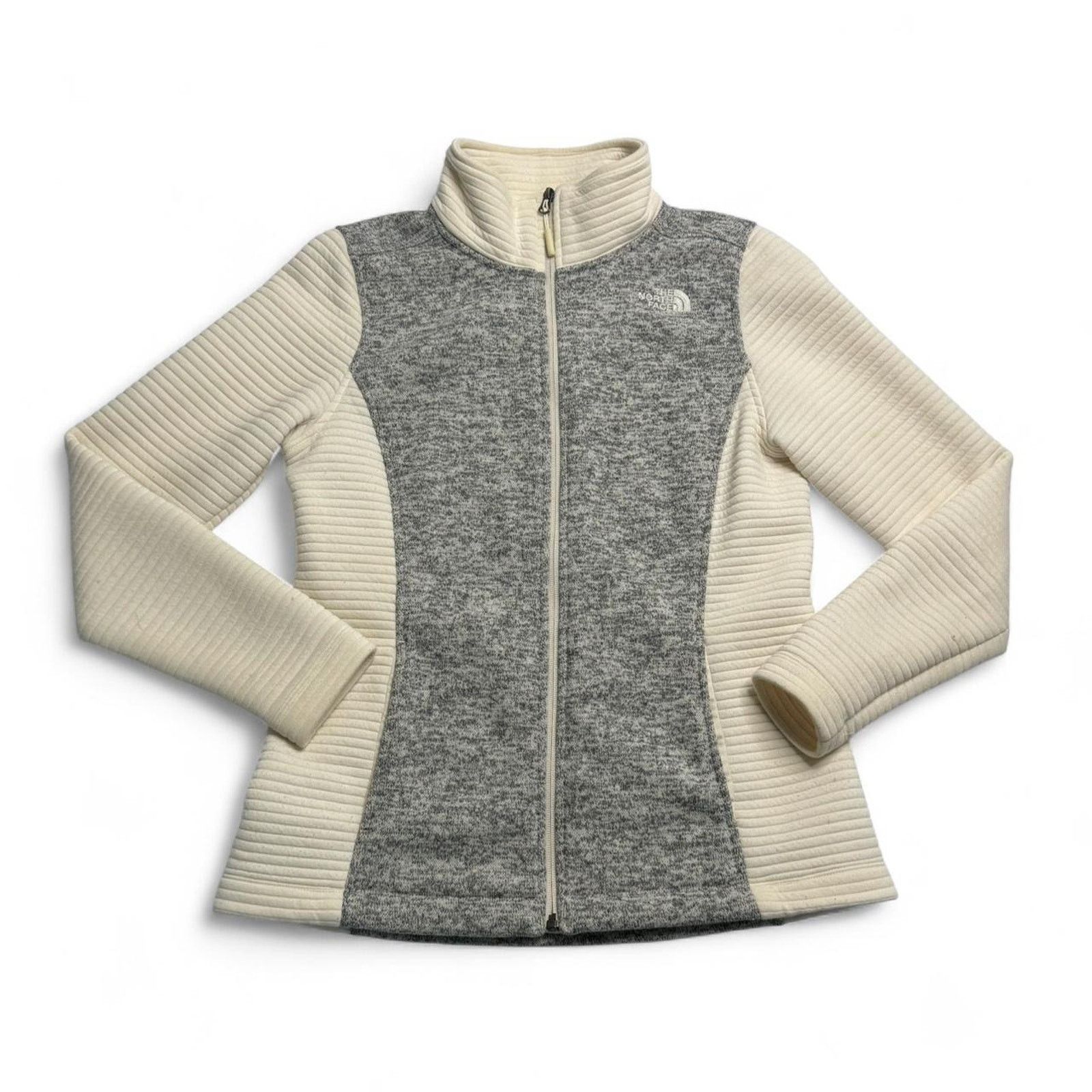 The North Face The North Face Cream Gray Knit Fleece Full Zip Jacket Medium Size M / US 6-8 / IT 42-44 - 1 Thumbnail