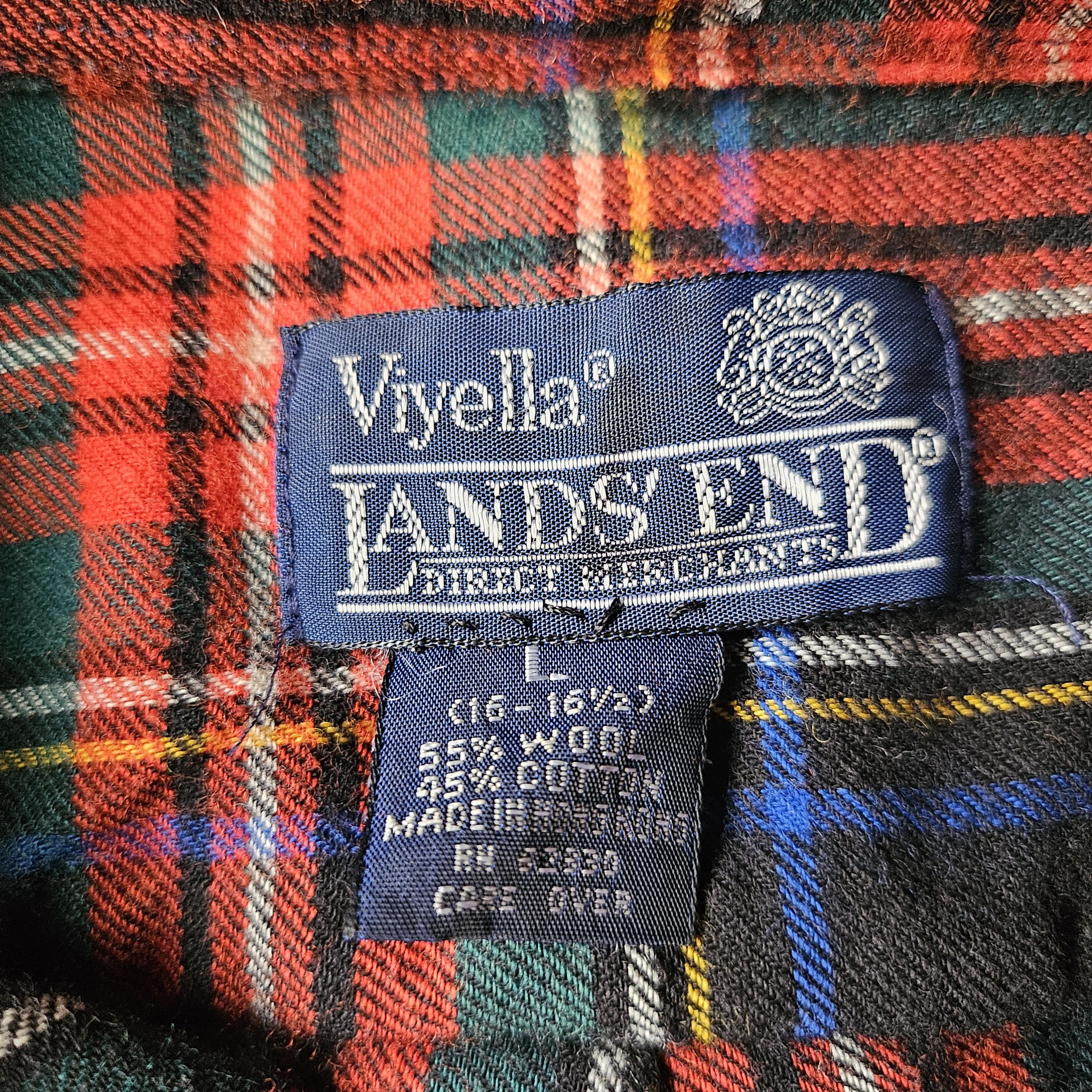 Lands' End × Vintage VTG Lands End Viyella Shirt Mens L 16-16 1/2 Button Down . Size US L / EU 52-54 / 3 - 4 Thumbnail