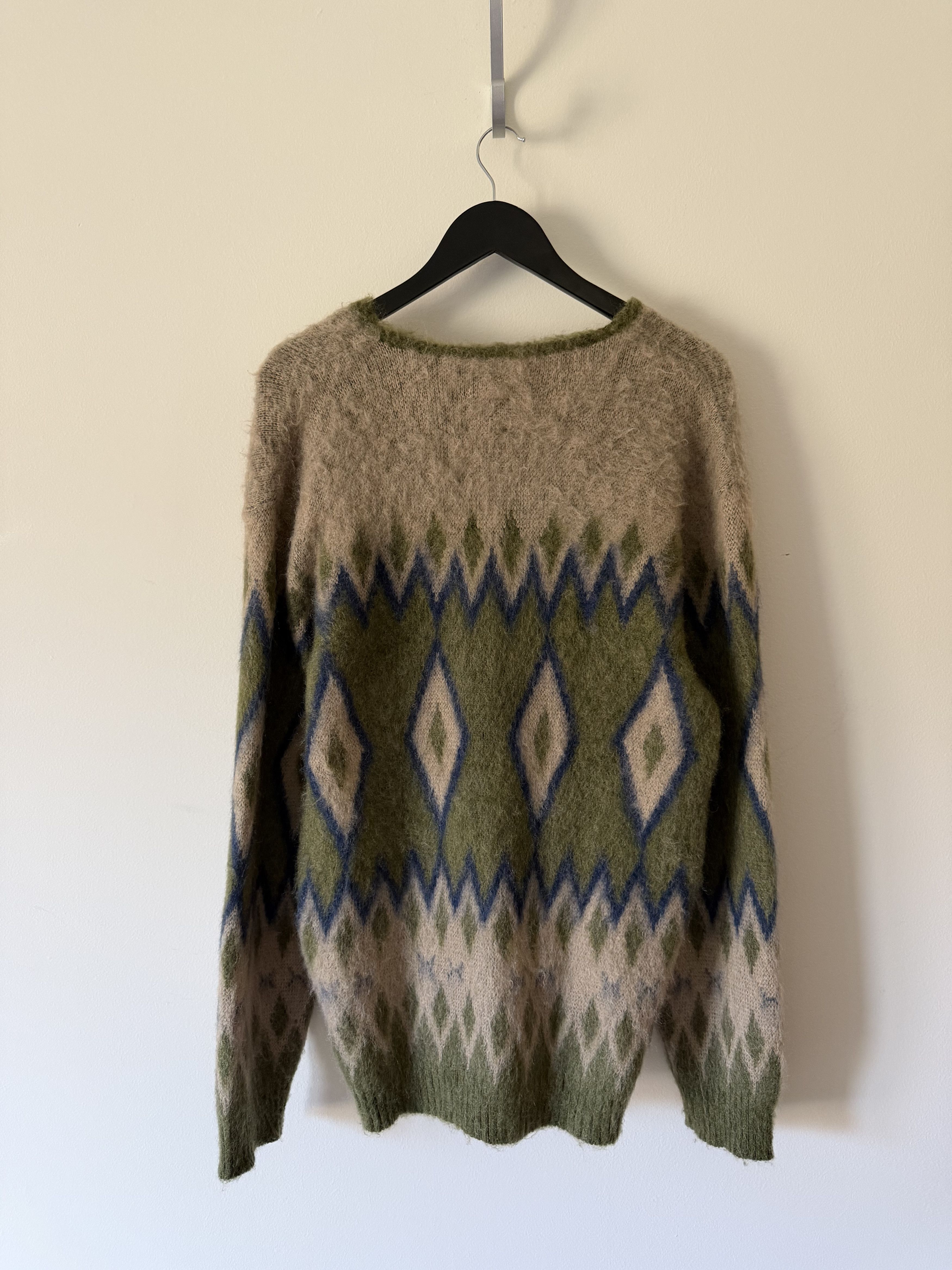 Needles Needles Mohair Diamond Cardigan in Olive Green Size US XL / EU 56 / 4 - 5 Thumbnail