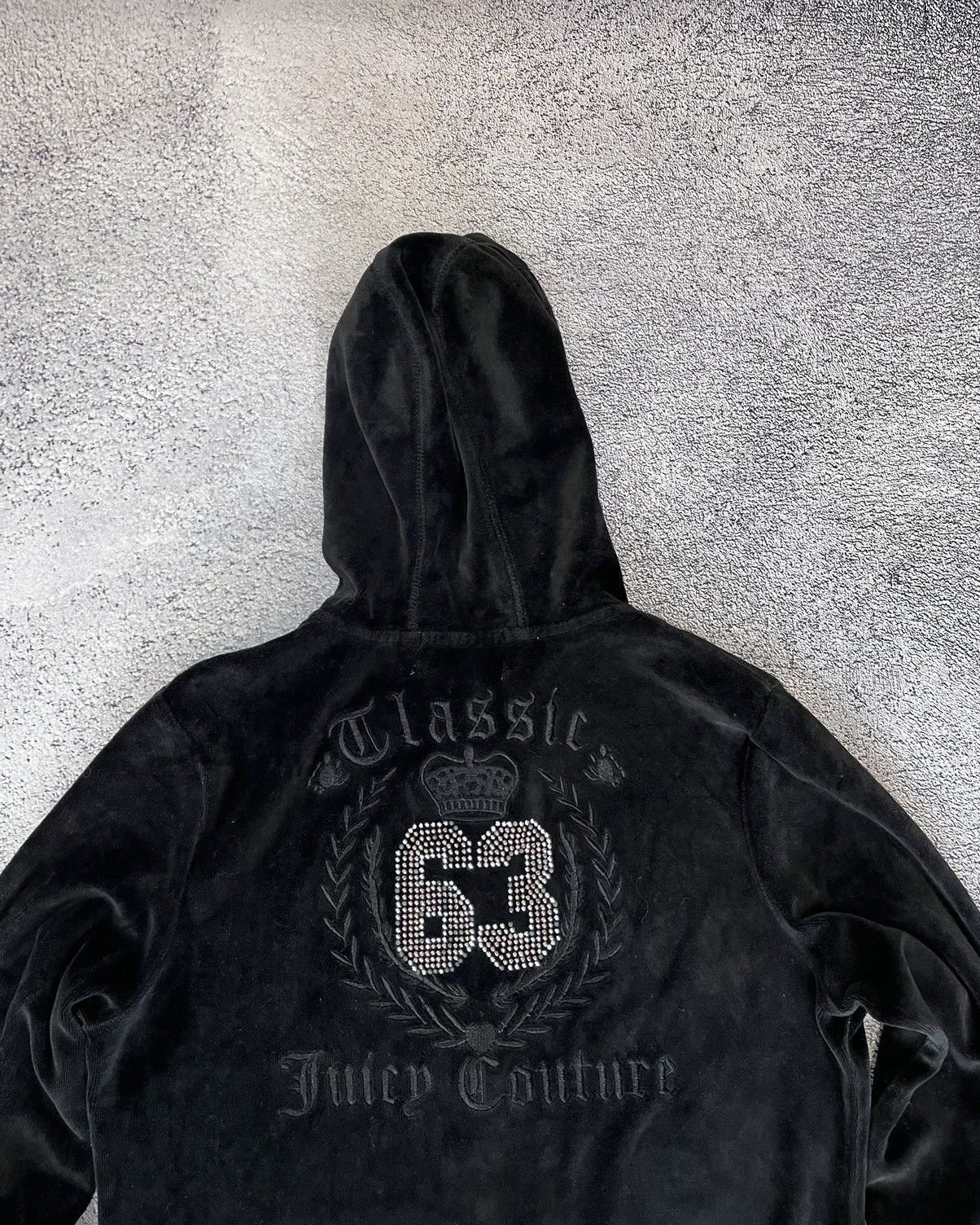 Juicy Couture Juicy Couture Women Zip Hoodie Velour Big Logo Black Size L Size L / US 10 / IT 46 - 10 Thumbnail