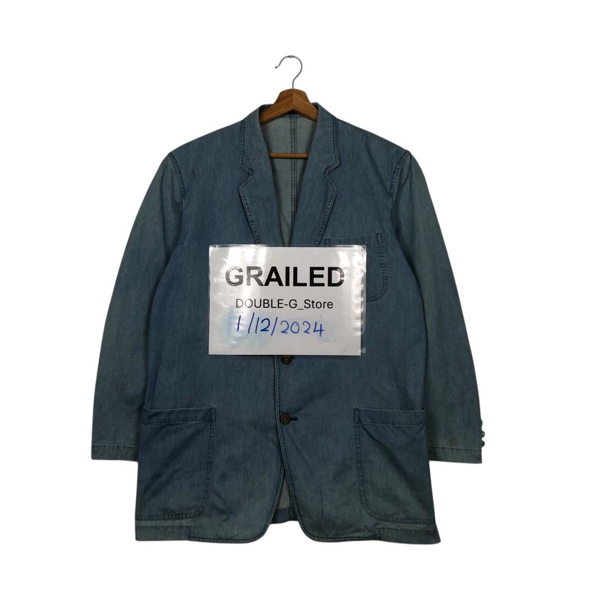 Burberry 📌Vintage Chore Work Denim Jacket Burberrys Double Breast Size US M / EU 48-50 / 2 - 1 Thumbnail