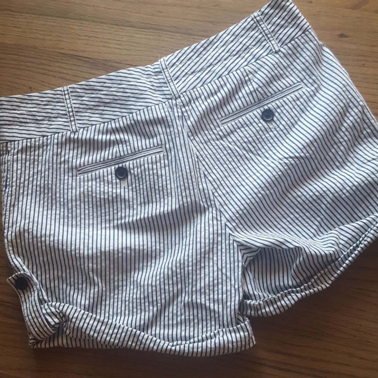 J.Crew J. Crew Seersucker Shorts Navy and White Size 28" / US 6 / IT 42 - 2 Thumbnail