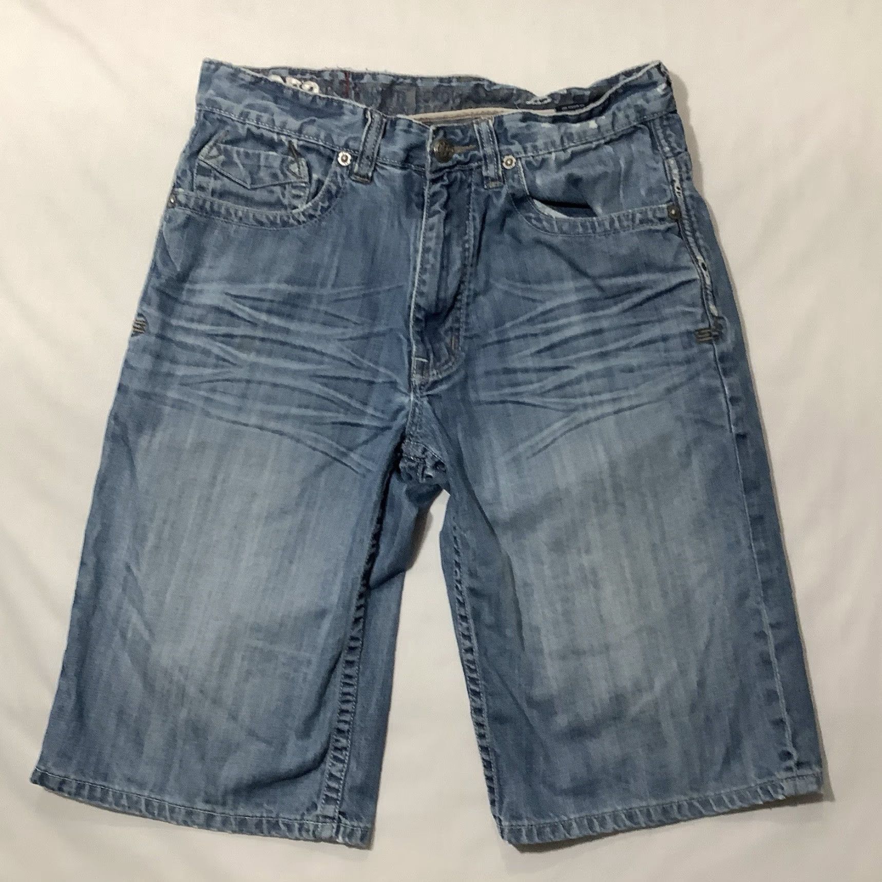 Ecko Unltd. VINTAGE Ecko Unltd Shorts Mens 32 Blue Denim Loose Fit Embroidered Pockets 90s Hip Hop Streetwear Comfortable Casual Denim Shorts Mens Regular Blue Size US 32 / EU 48 - 4 Thumbnail