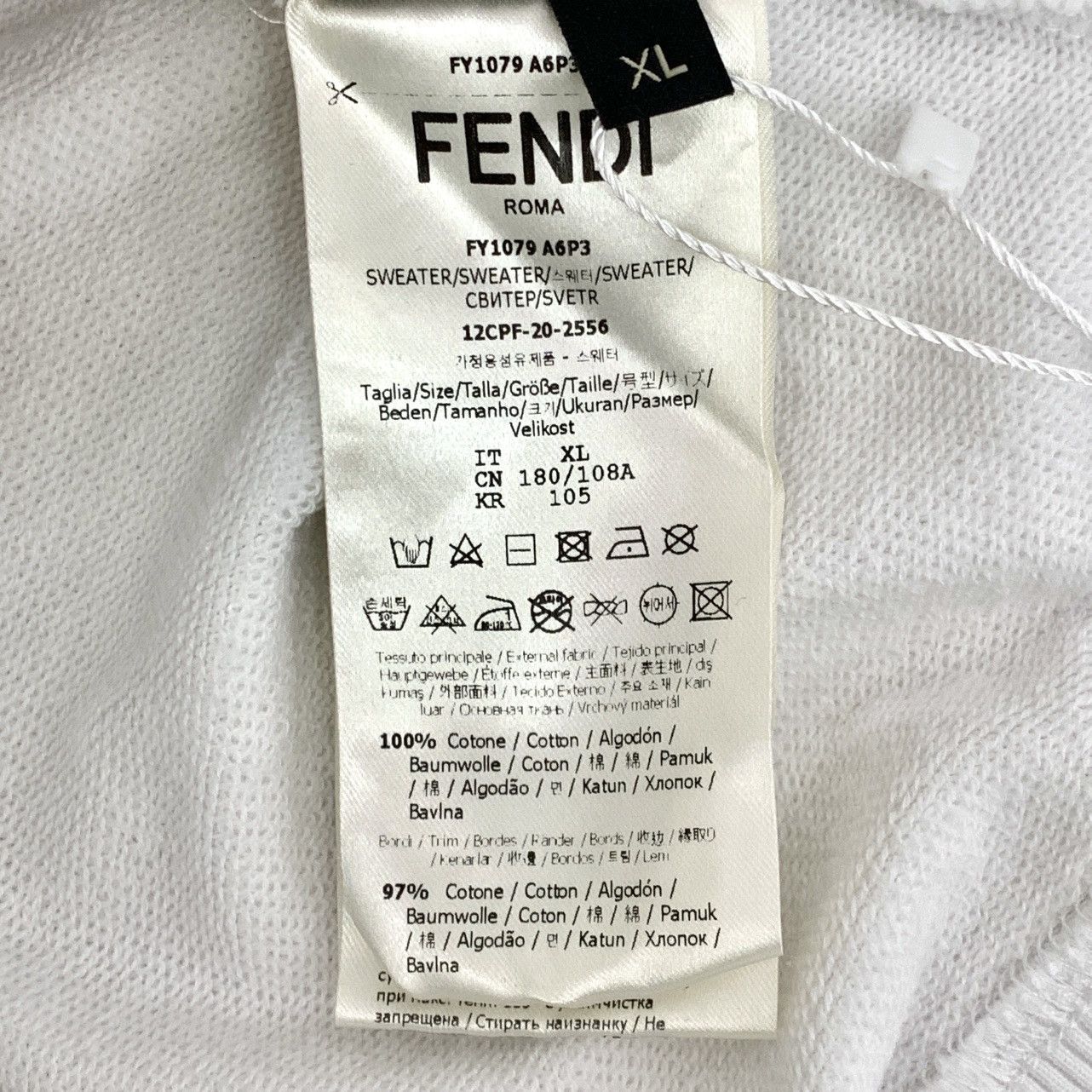 Fendi Fendi Logo Letter Embossed Long Sleeve Sweatshirt K26WX Size US XL / EU 56 / 4 - 8 Thumbnail