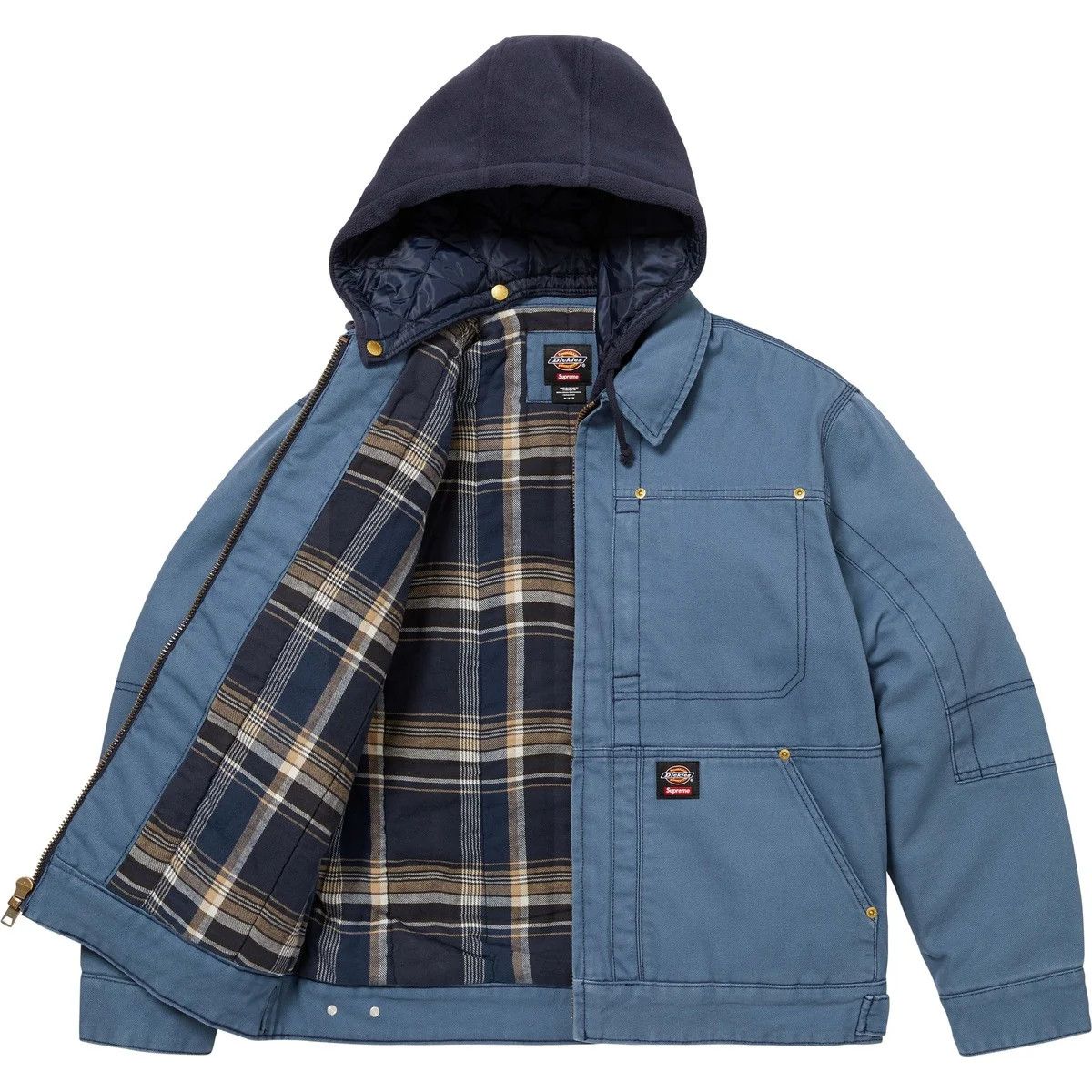Dickies × Supreme Supreme Dickies Hooded Work Jacket Light Blue XL Size US XL / EU 56 / 4 - 3 Thumbnail
