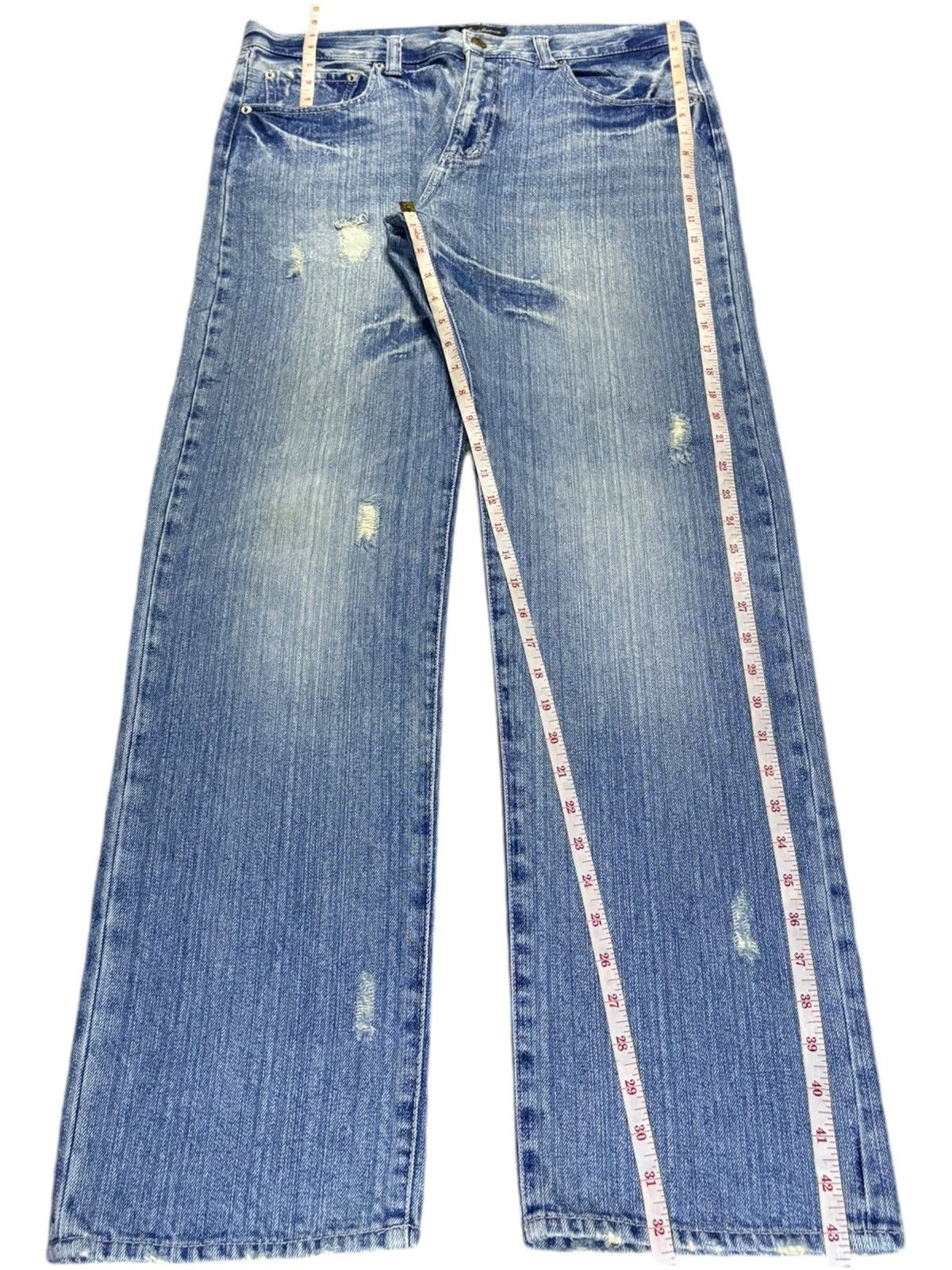 Japanese Brand Vintage Japanese Brand Mud Wash Distressed Loose Jeans Size 35" - 13 Thumbnail