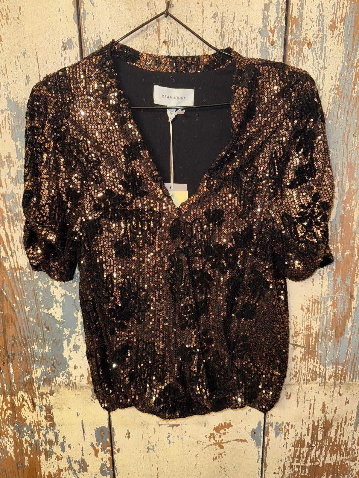Designer NWT Dear John YAZMINE NOVELTY TOP SPARKLING LILLY SEQUIN XS Size XS / US 0-2 / IT 36-38 - 2 Thumbnail